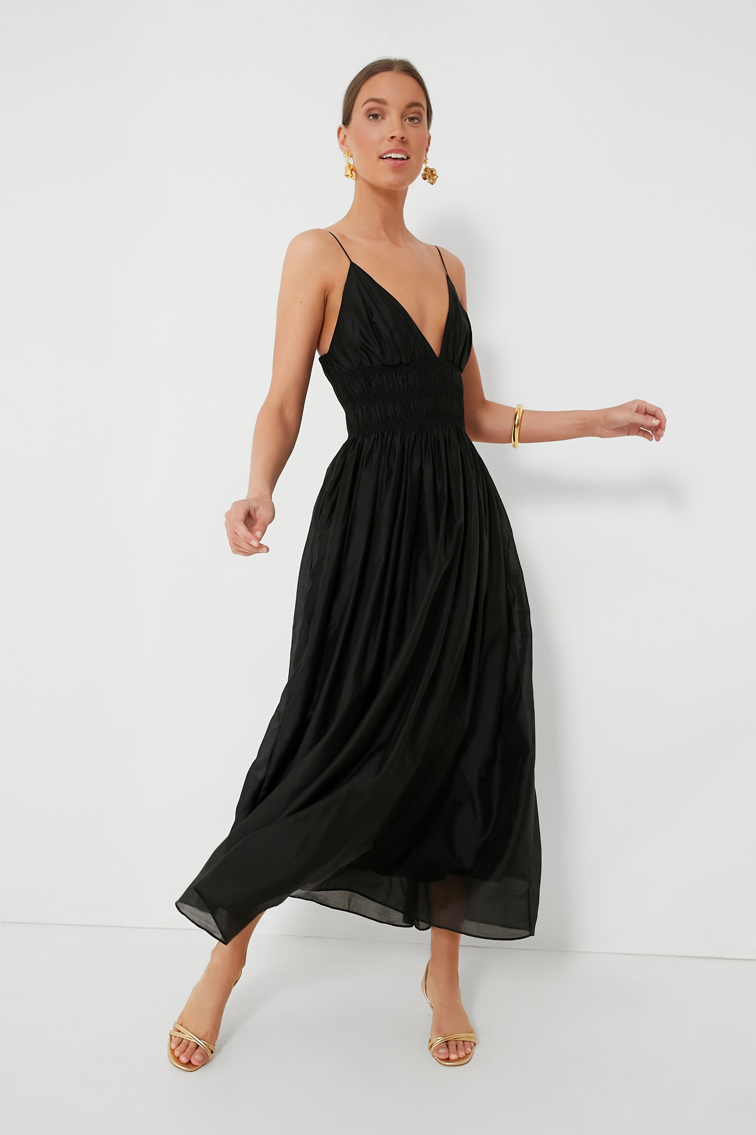 Black Sleeveless V-Neck Maxi Dress Moon River