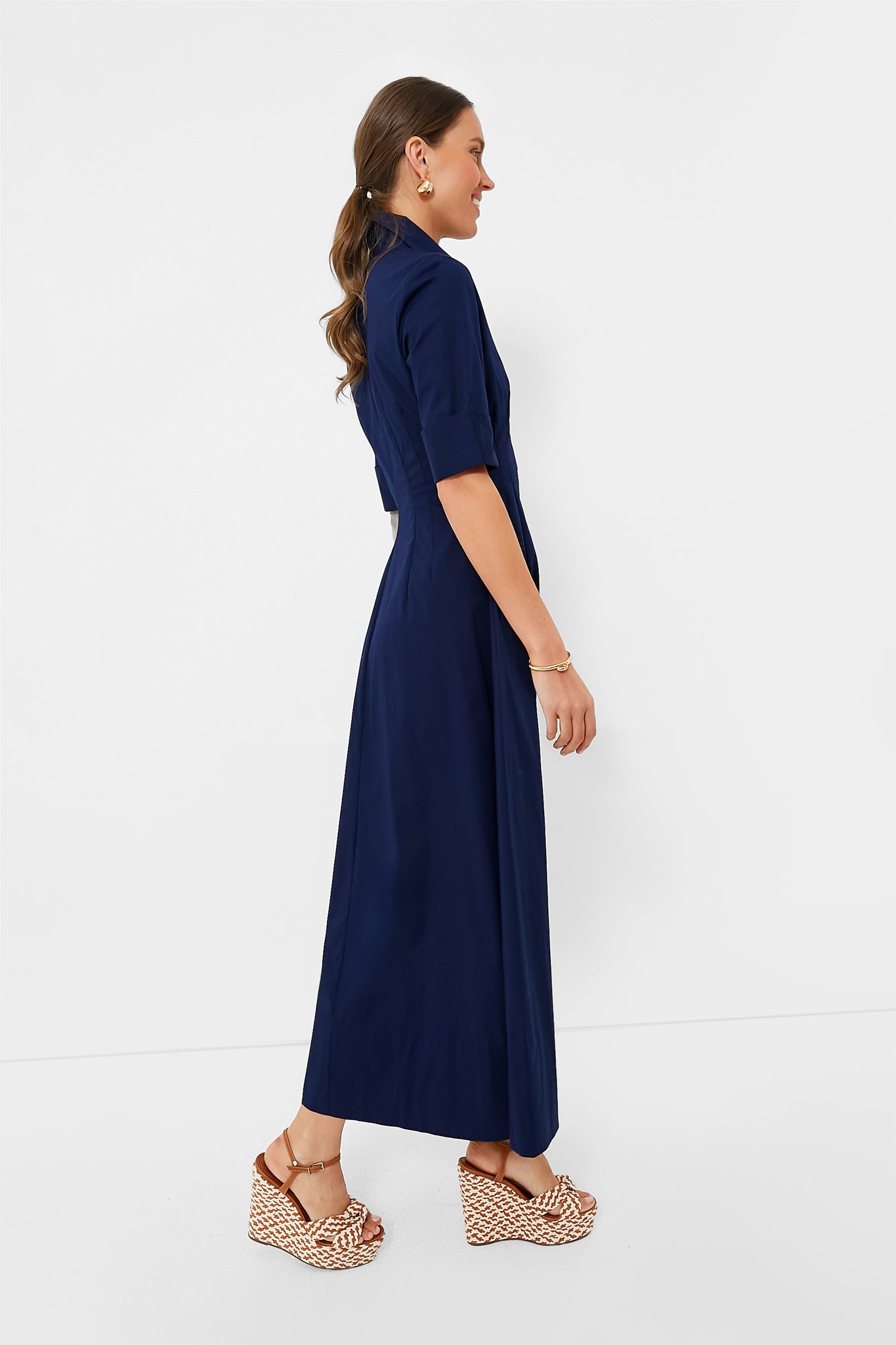 staud joan linen dress STAUD, Joan Linen Dress in Chambray, Size 10