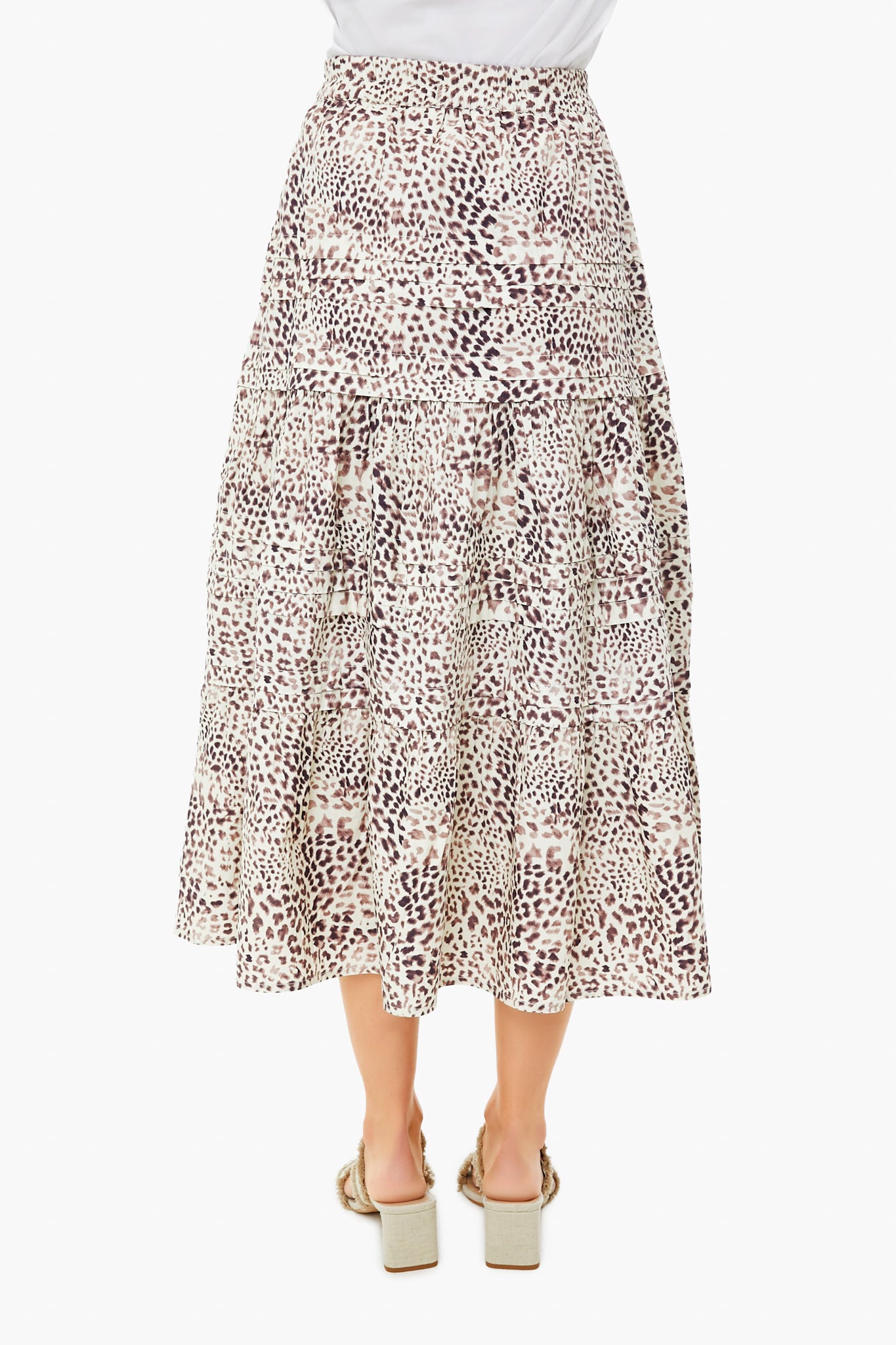 Day Calla Cheetah Pintuck Midi Skirt