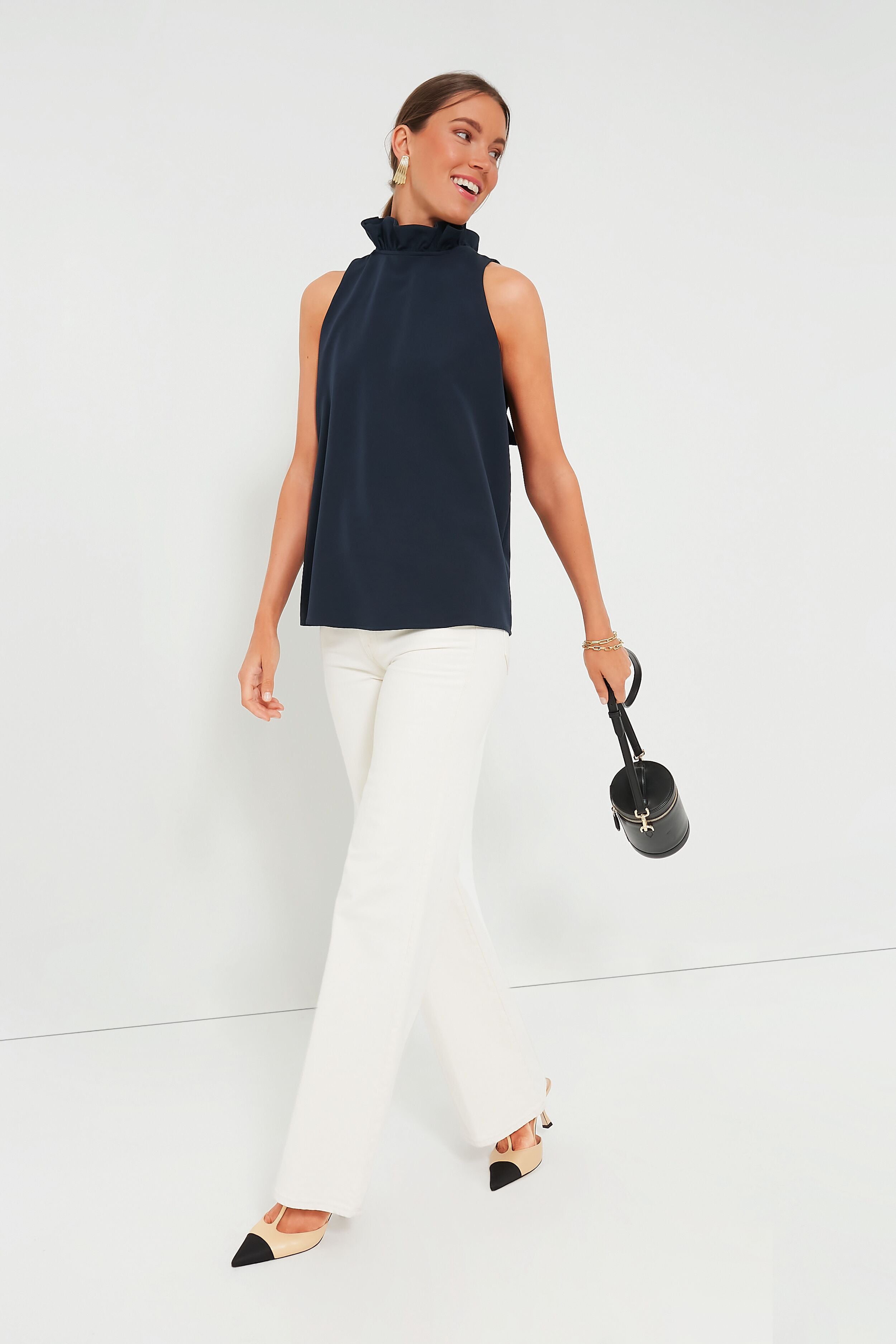 Navy Mason Top