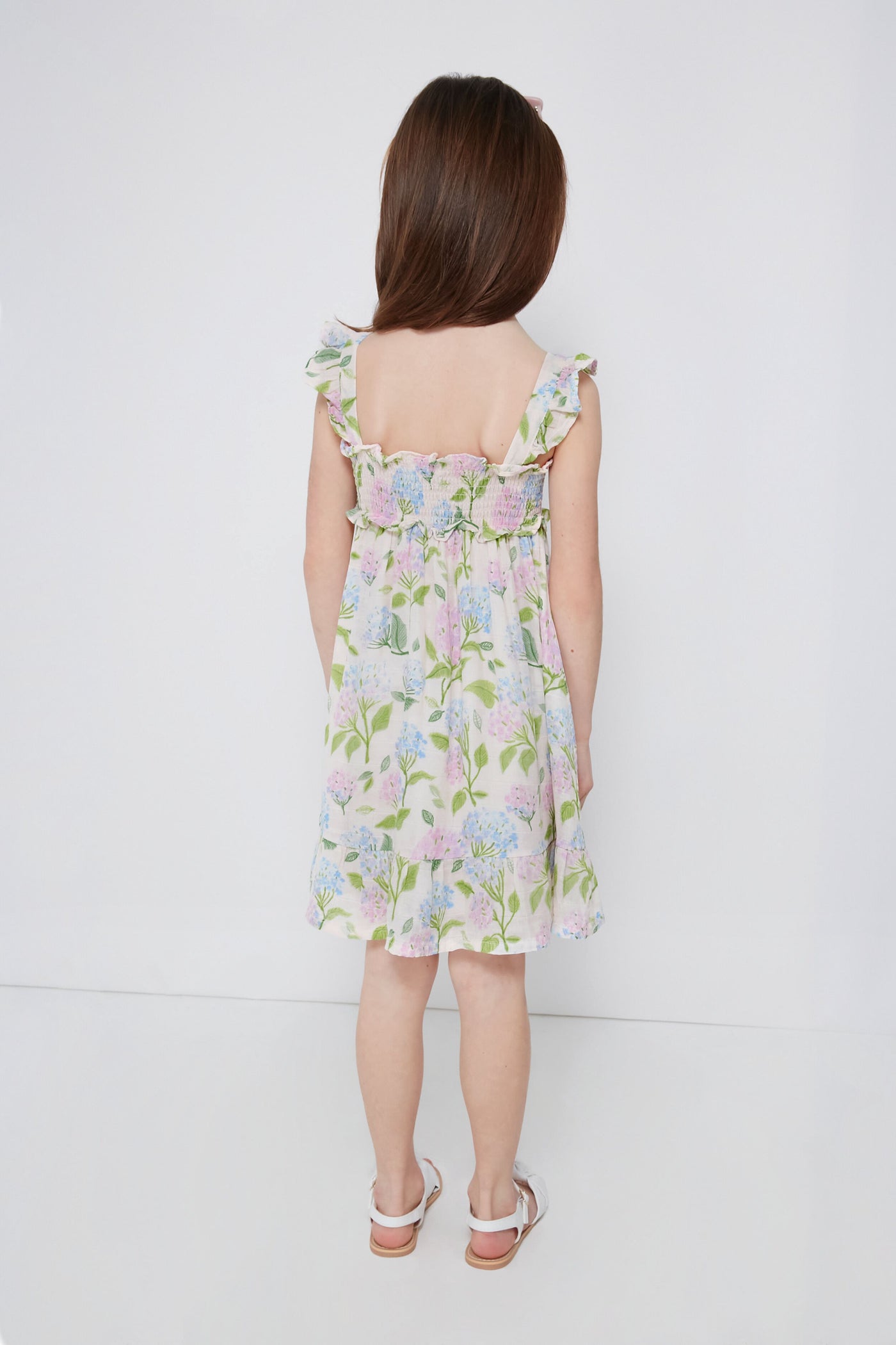 Hydrangeas Smocked Ruffle Sundress