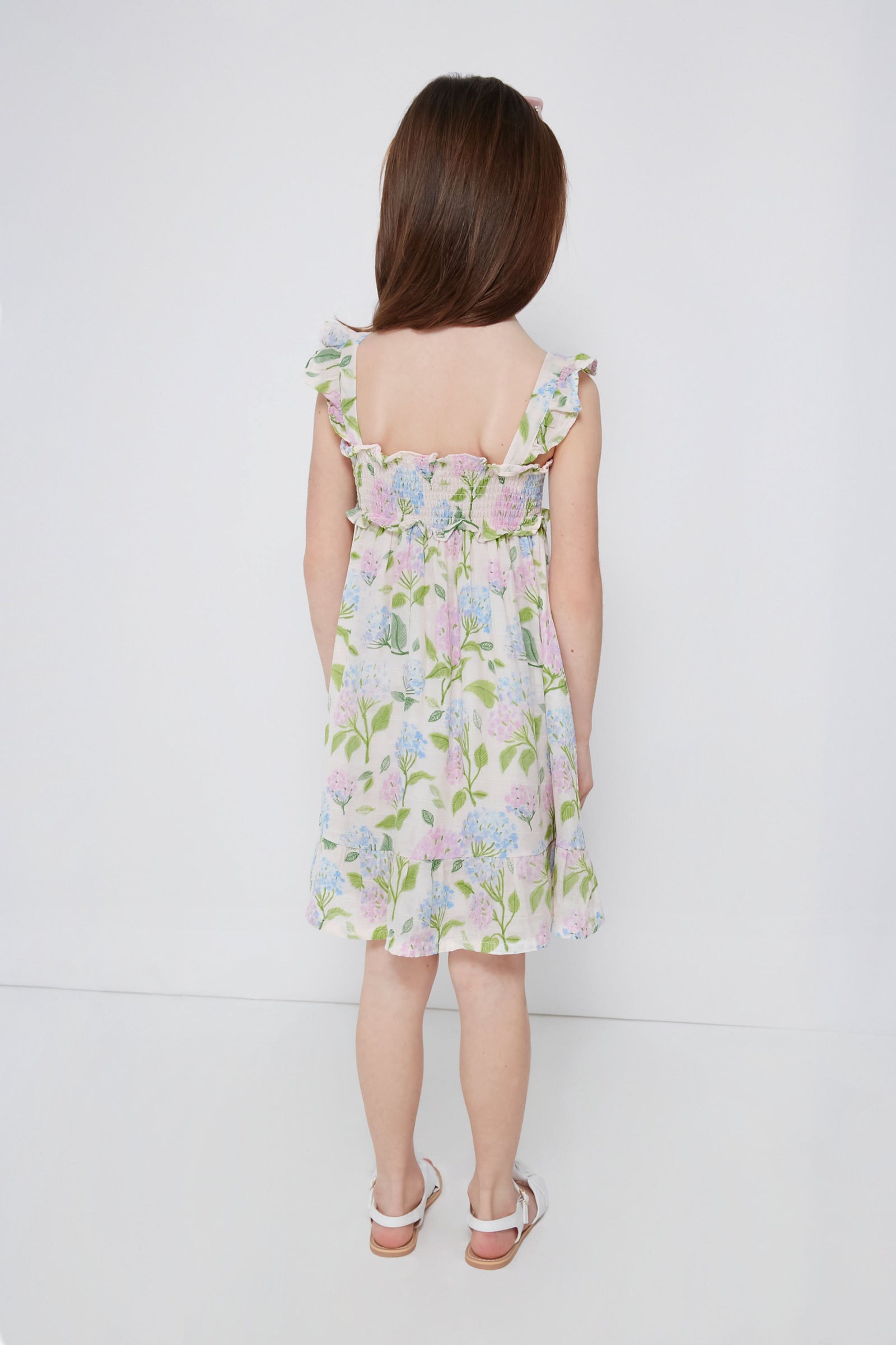 Hydrangeas Smocked Ruffle Sundress