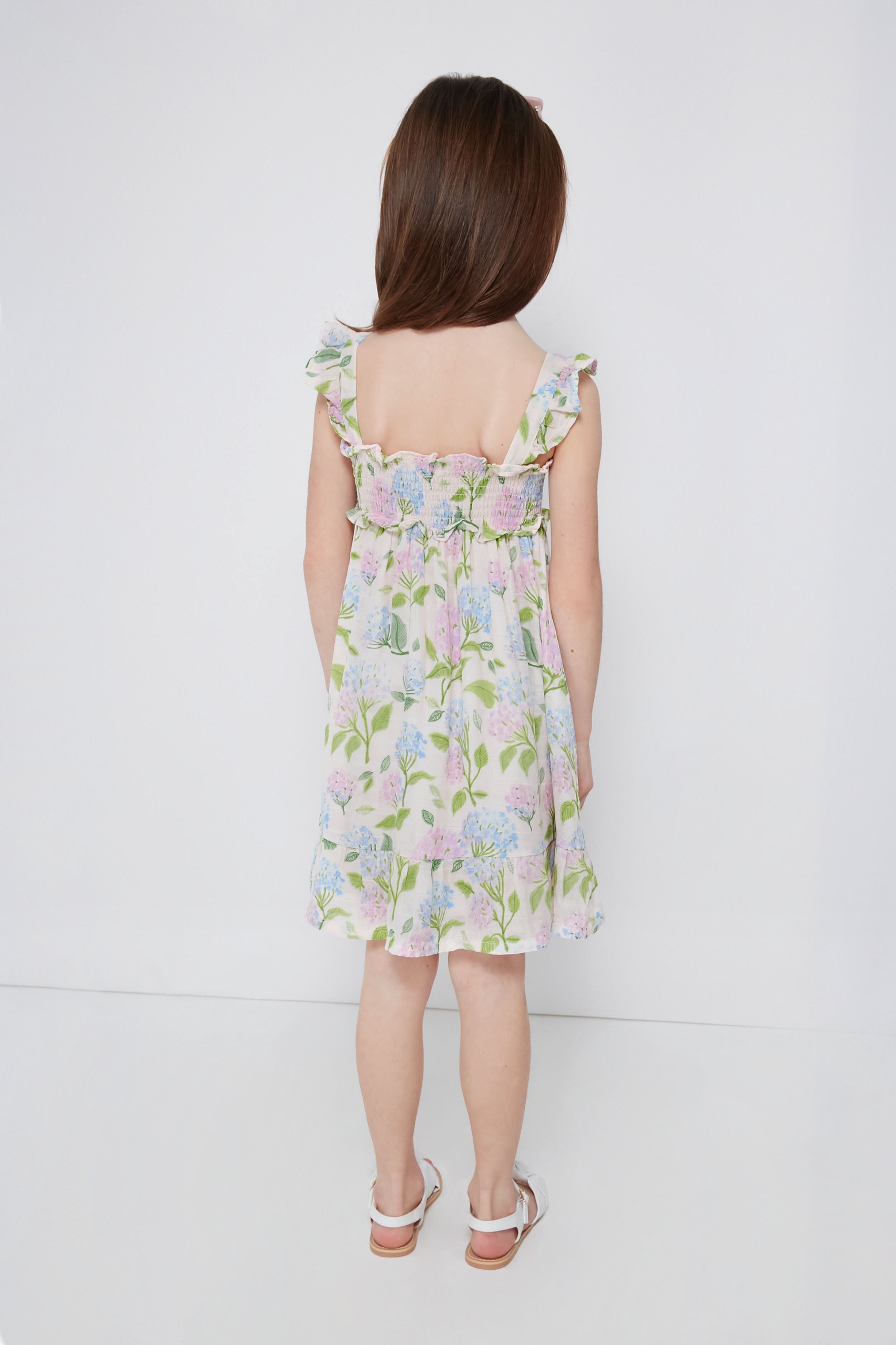 Hydrangeas Smocked Ruffle Sundress