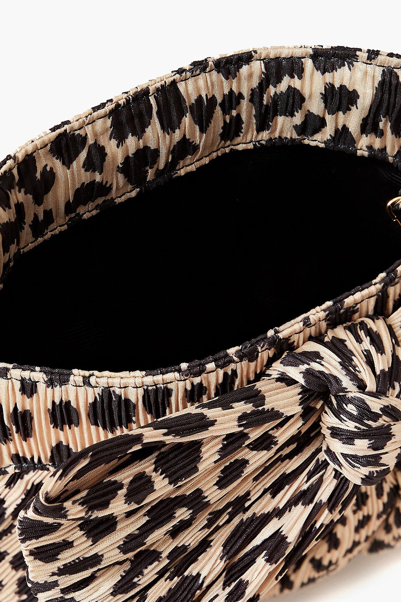 Leopard Rayne Pleated Frame Clutch