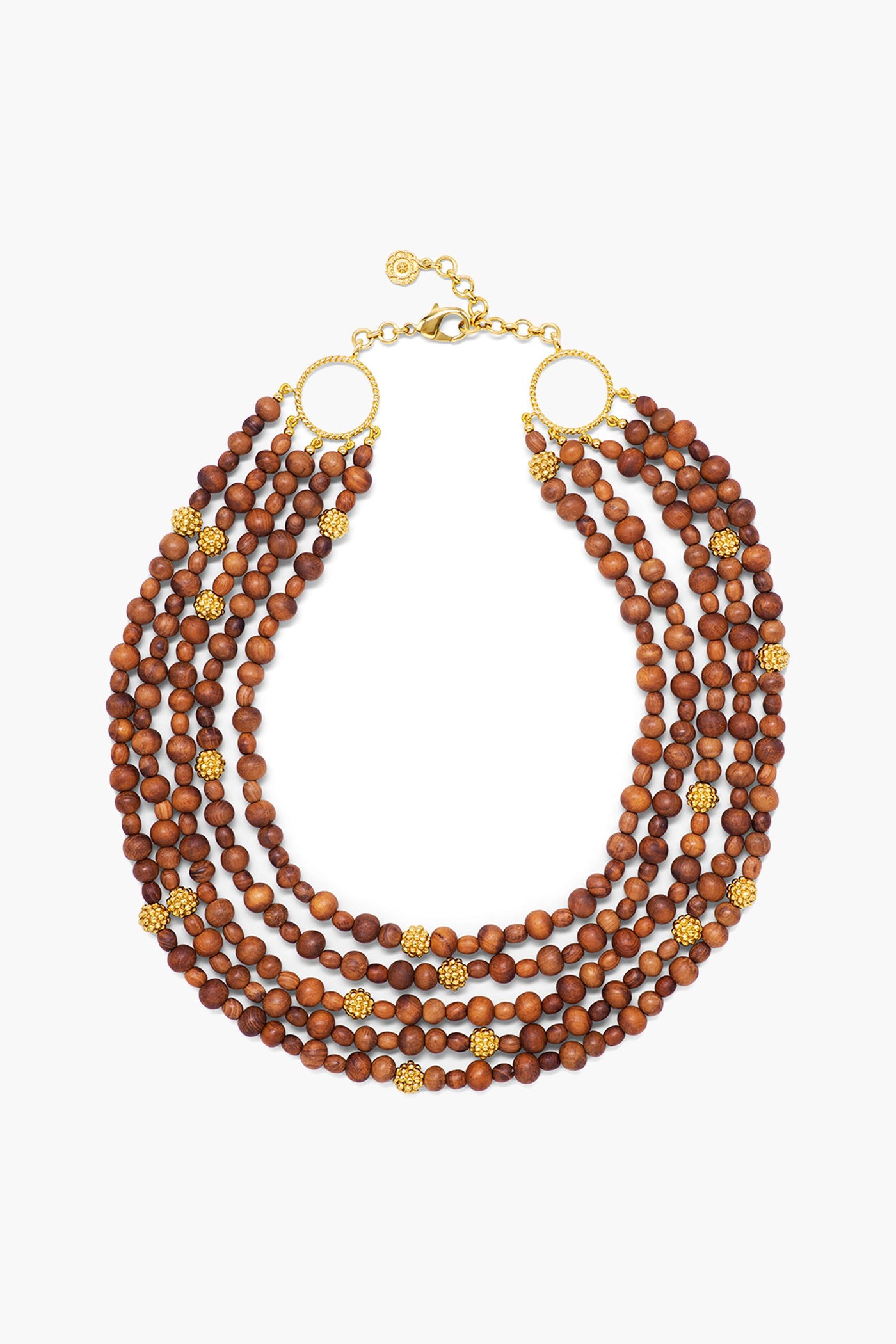 Earth Goddess Beads 5-Strand Necklace with Teak