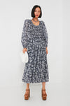 Multi Suzie Print Long Sleeve U-Neck Dress