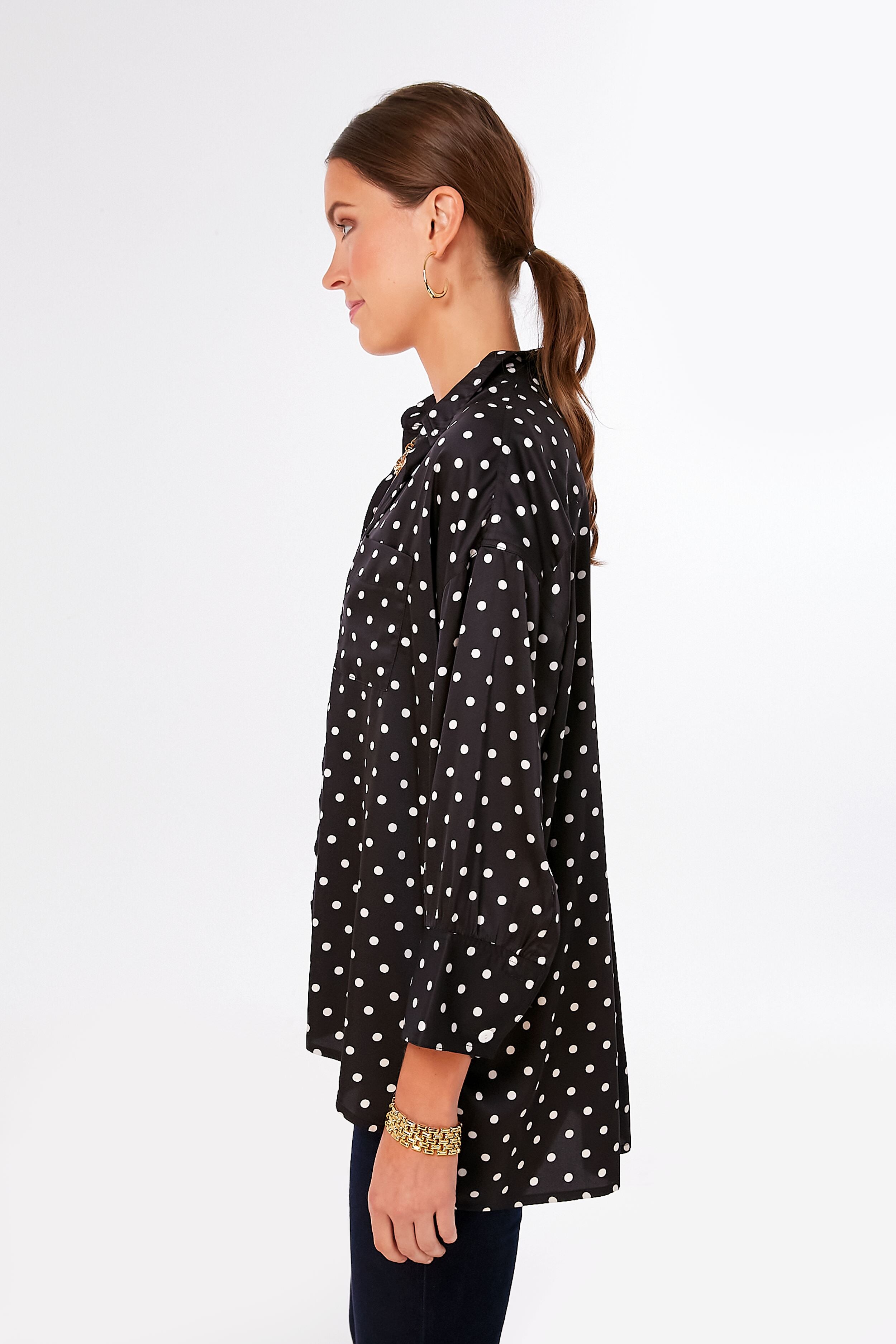 Black and White Polka Dot Adair Blouse