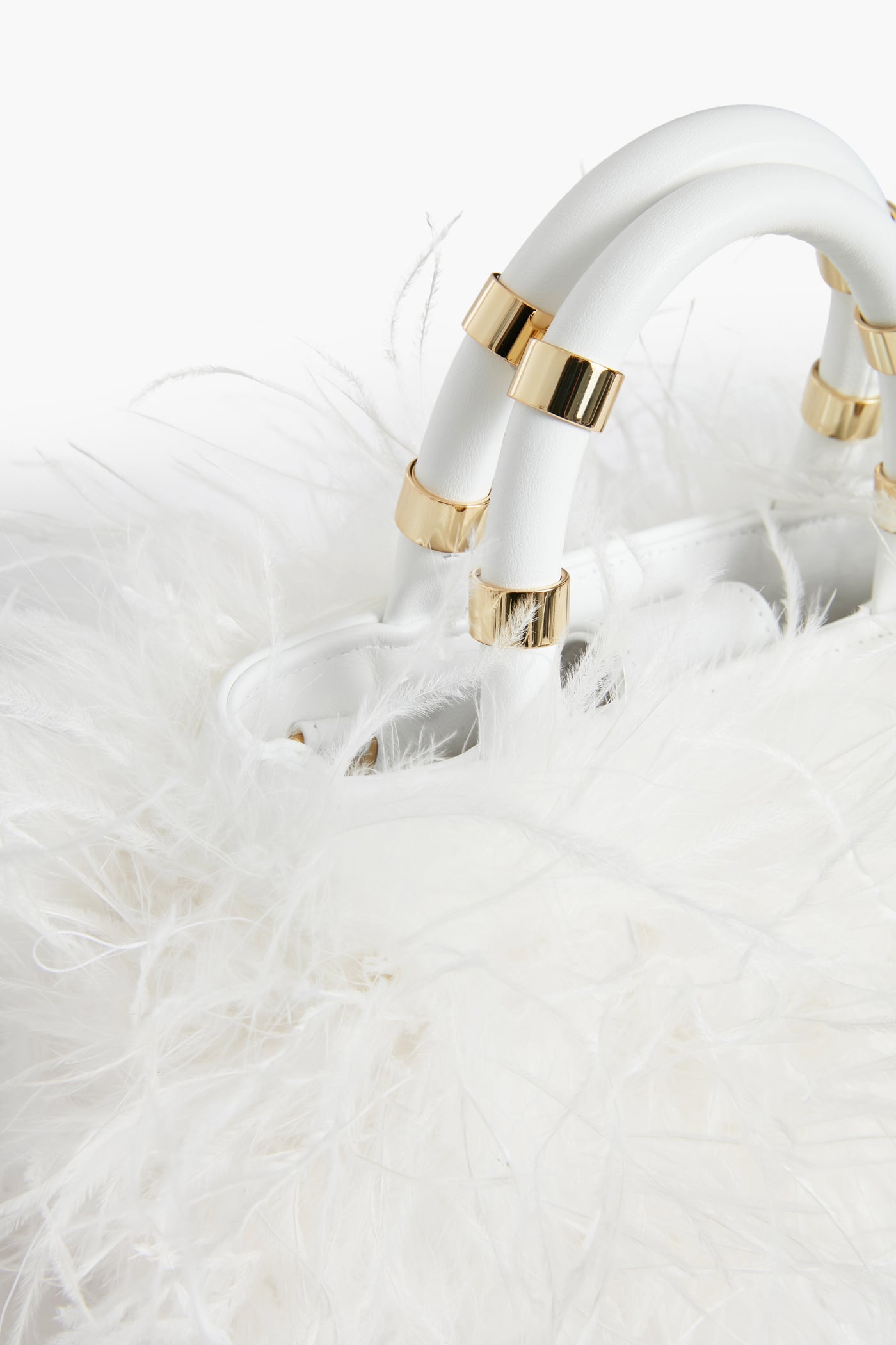 White Emily Feather Bag
