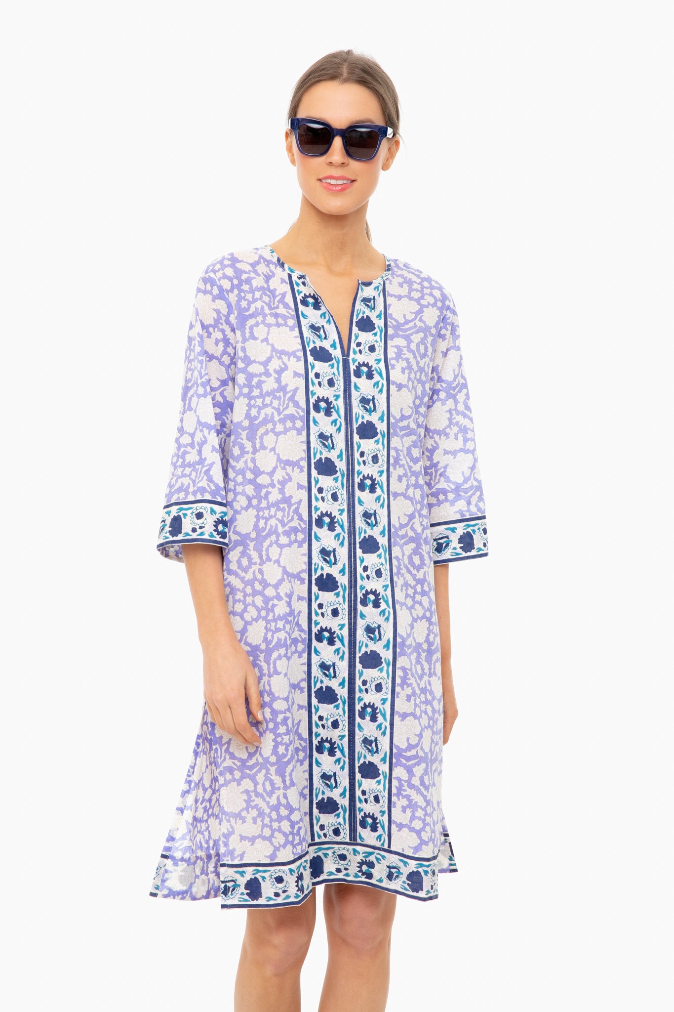 Padra Violet Long Kurta Dress | SZ Blockprints