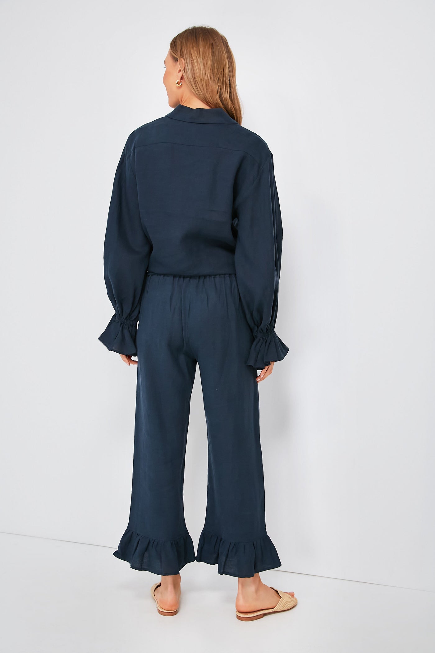Navy Rumba Linen Lounge Suit