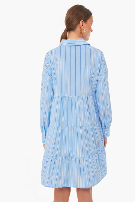 Shades of Blue Stripe Cara Dress
