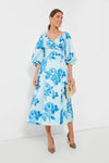 Moire Roses Blue Gabby Dress
