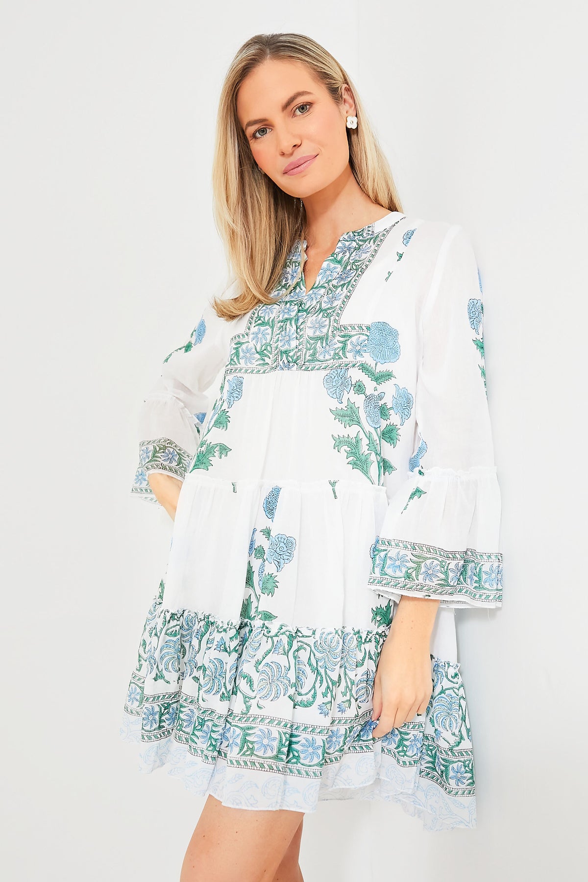 slim fit dress slacks White Long Sleeve Flare Dress – Juniper main image 1