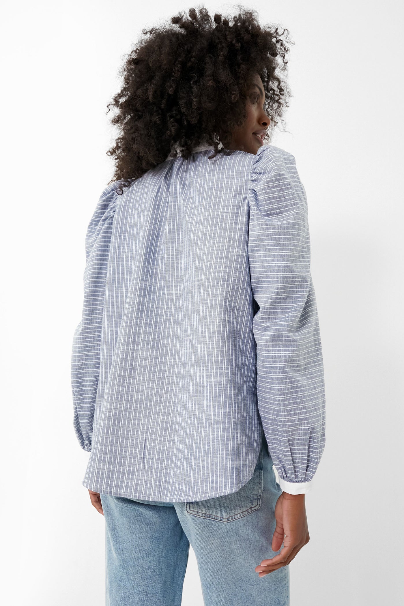 Blue Chambray Striped Annabel Shirt