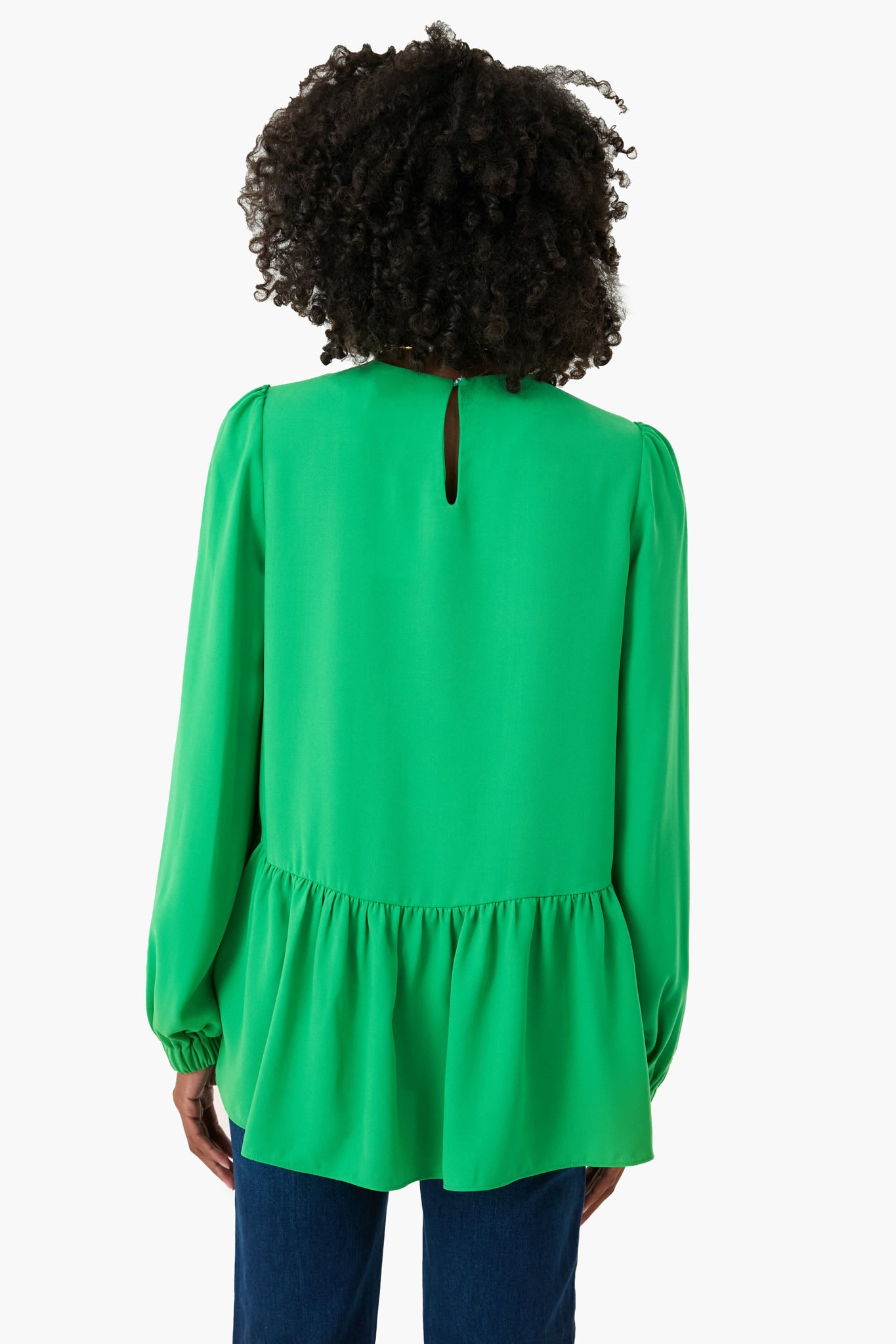 Emerald Green Carlota Peplum Blouse