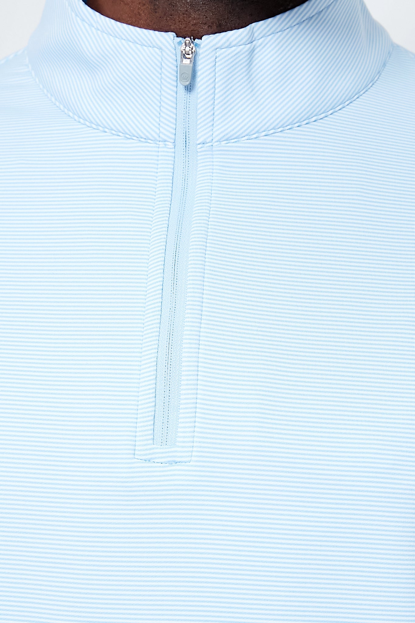 Cottage Blue Perth Sugar Stripe Performance Quarter-Zip