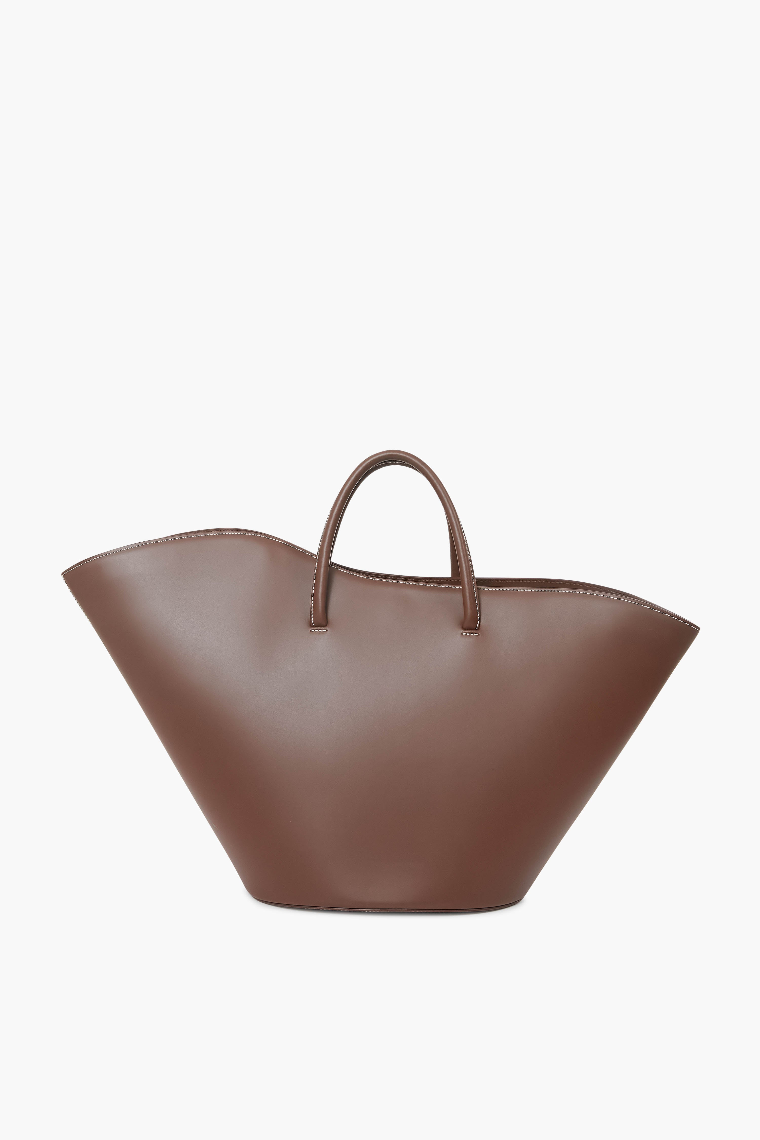 Chocolate Open Tulip Large Tote | Little Liffner