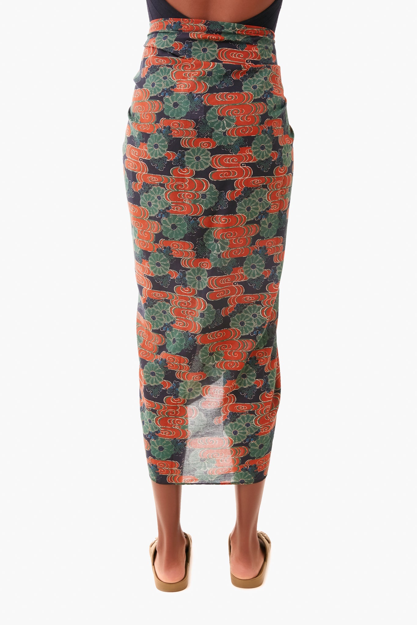 Forest Cloud Floral Printed Paz Coverup
