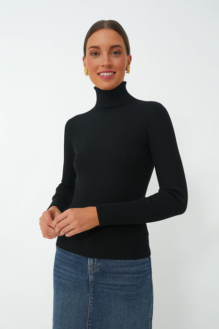 Black Sonia Ribbed Turtleneck 525 America