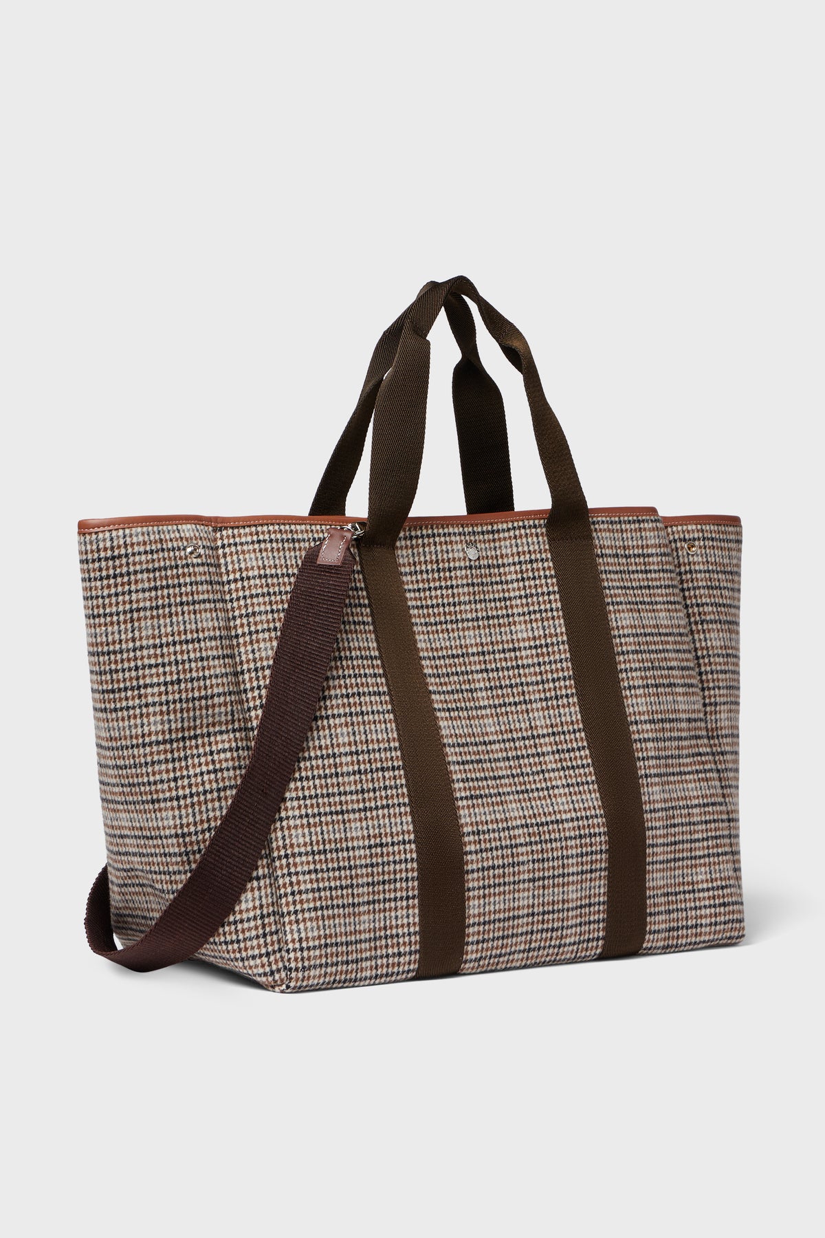 Camel Plaid Traversee XL Tote