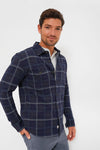 Green Plaid Owen Brushed Stretch Twill Shirt