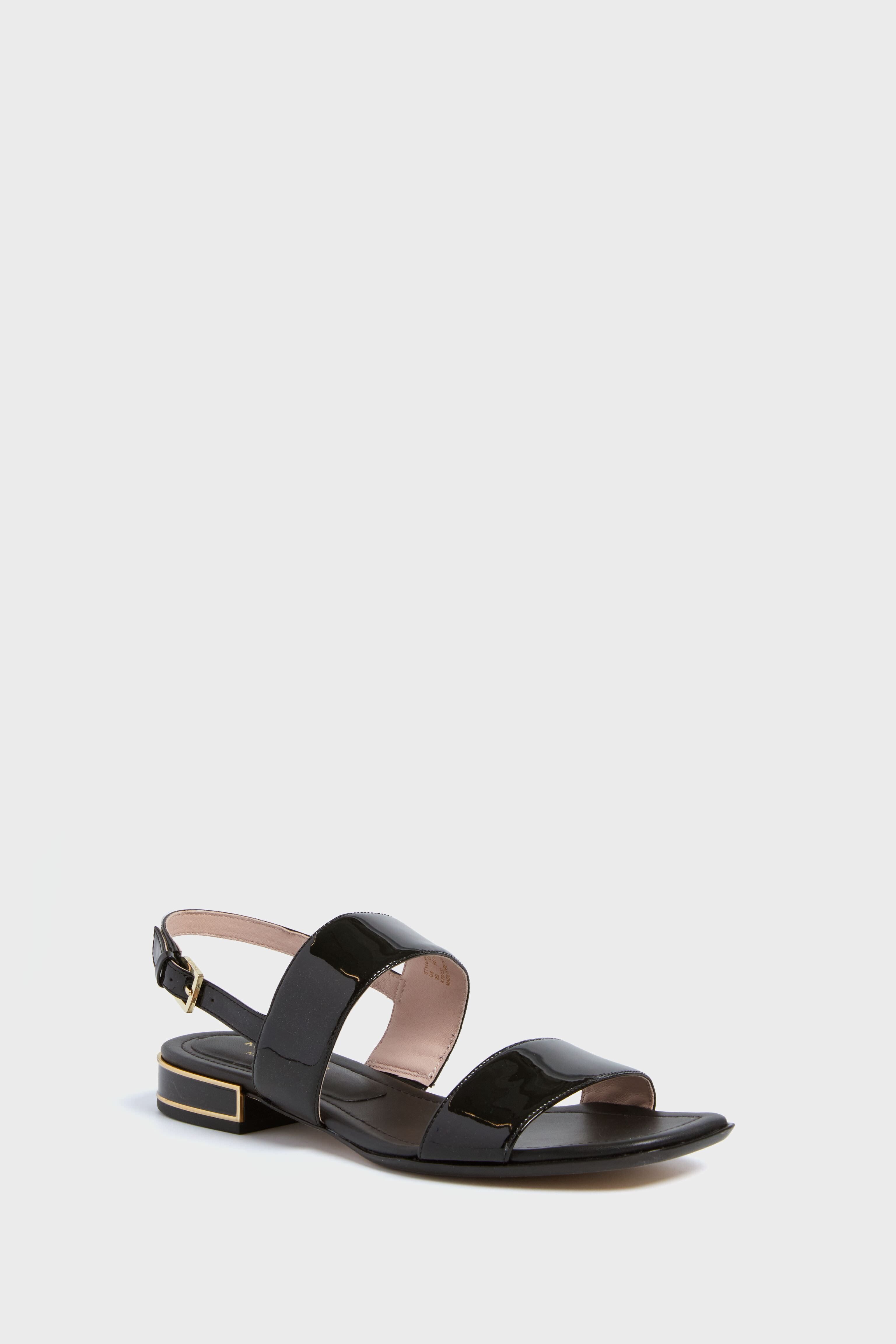 Kate Double Buckle Slider Sandals in Black