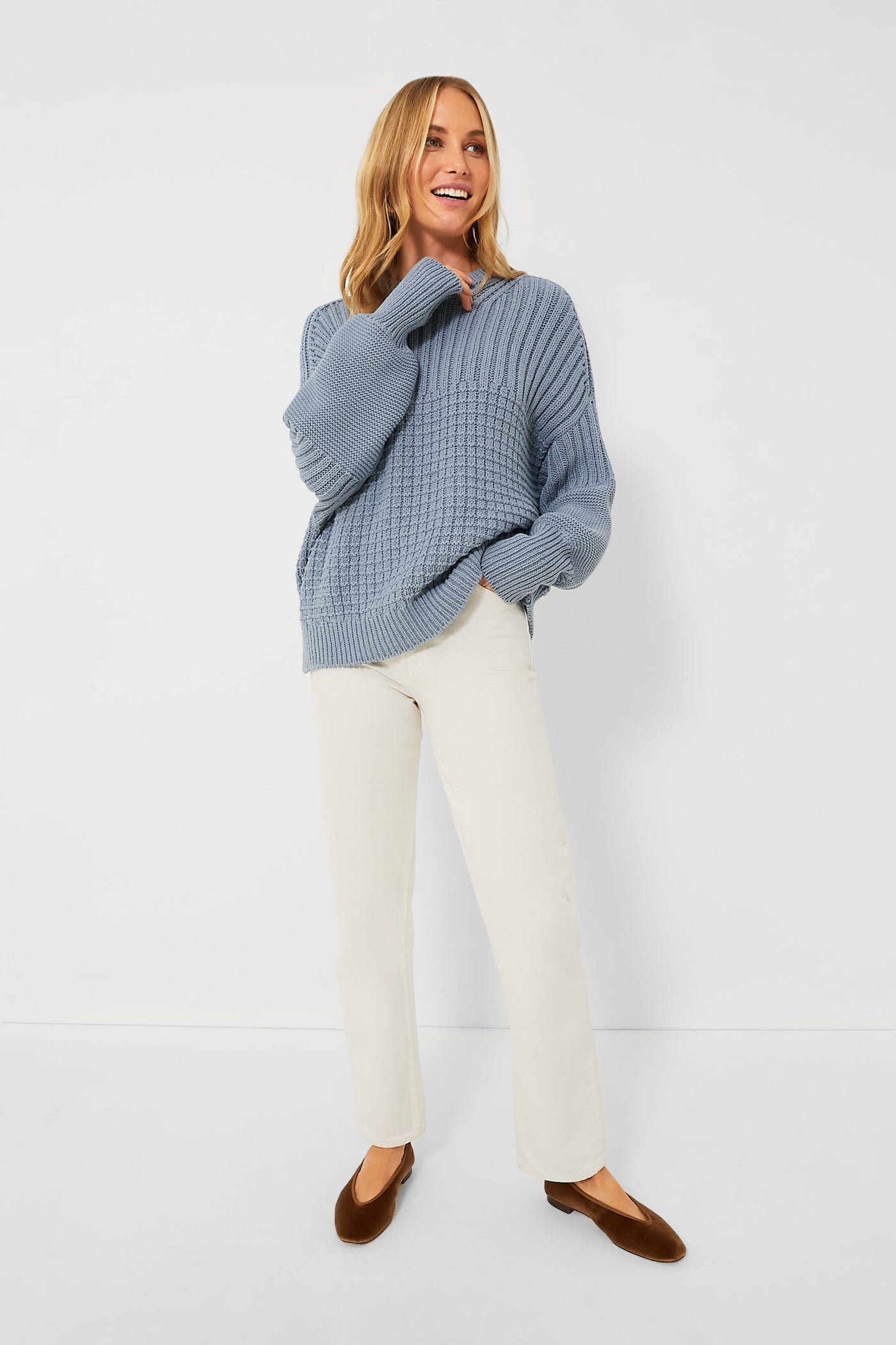 Dusty Blue Delcia Sweater | The Knotty Ones Dusty Blue Delcia Sweater | The Knotty Ones
