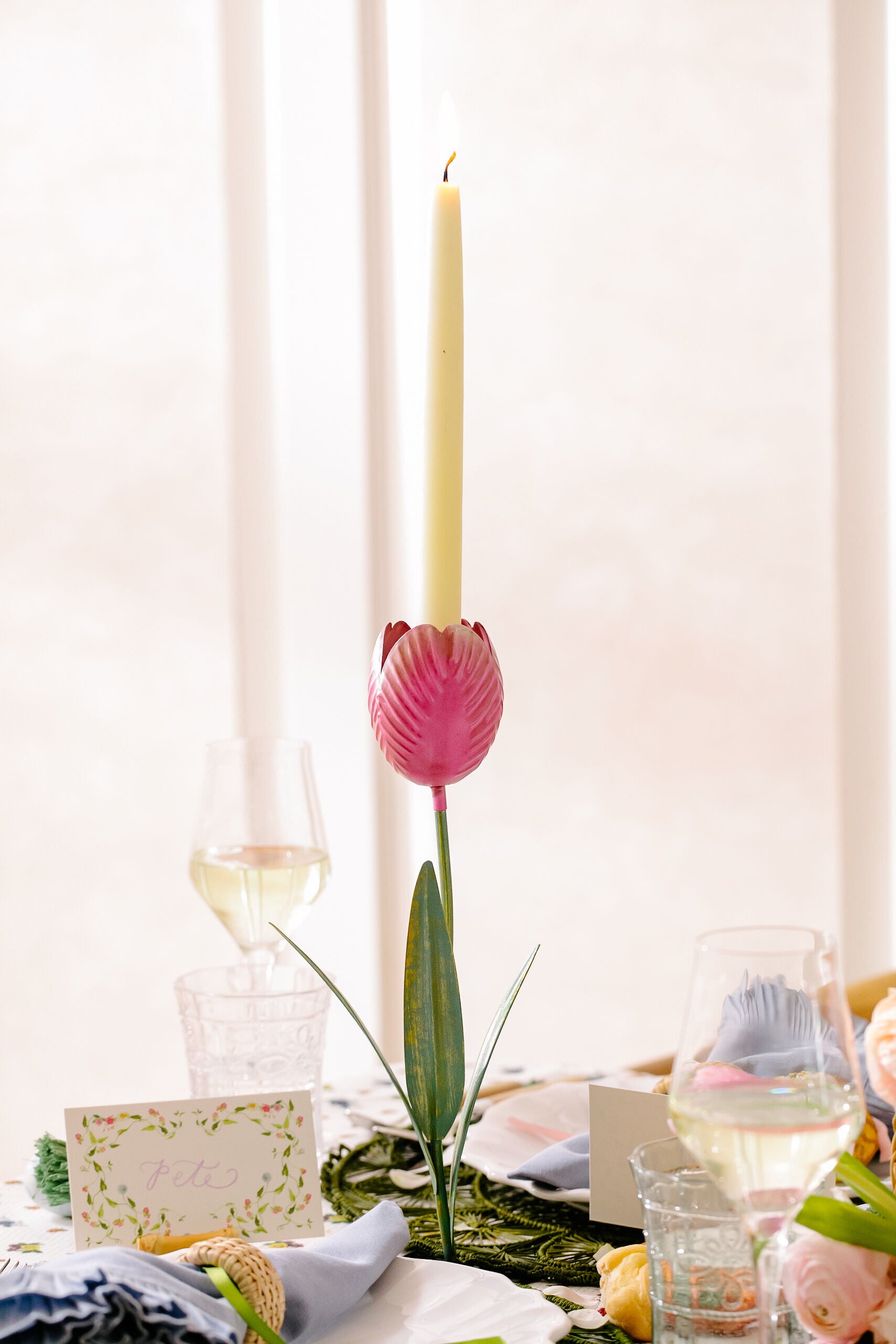 Tulip Candle Holder - Walnut