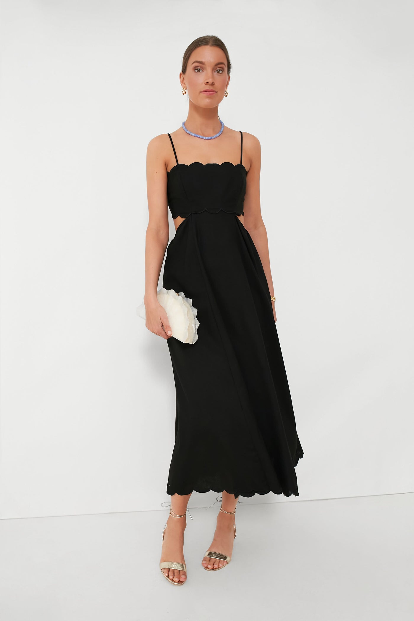 Black Scallop Hem Dress | Moon River Black Scallop Hem Dress | Moon River