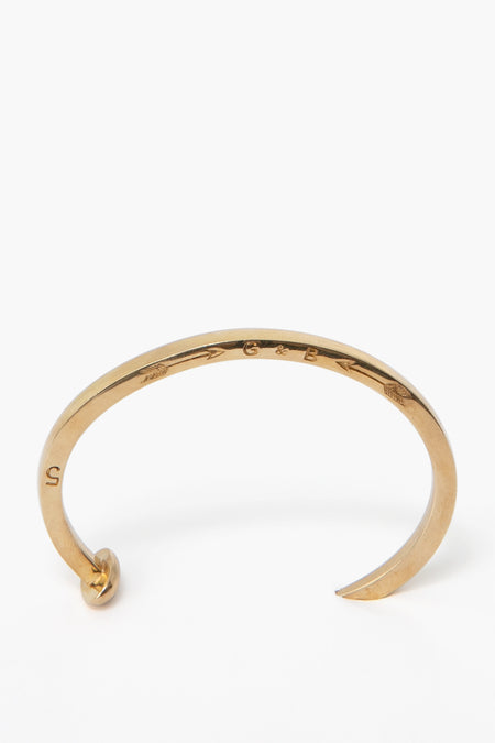 Yellow Gold Skinny Polished Railroad Spike Cuff