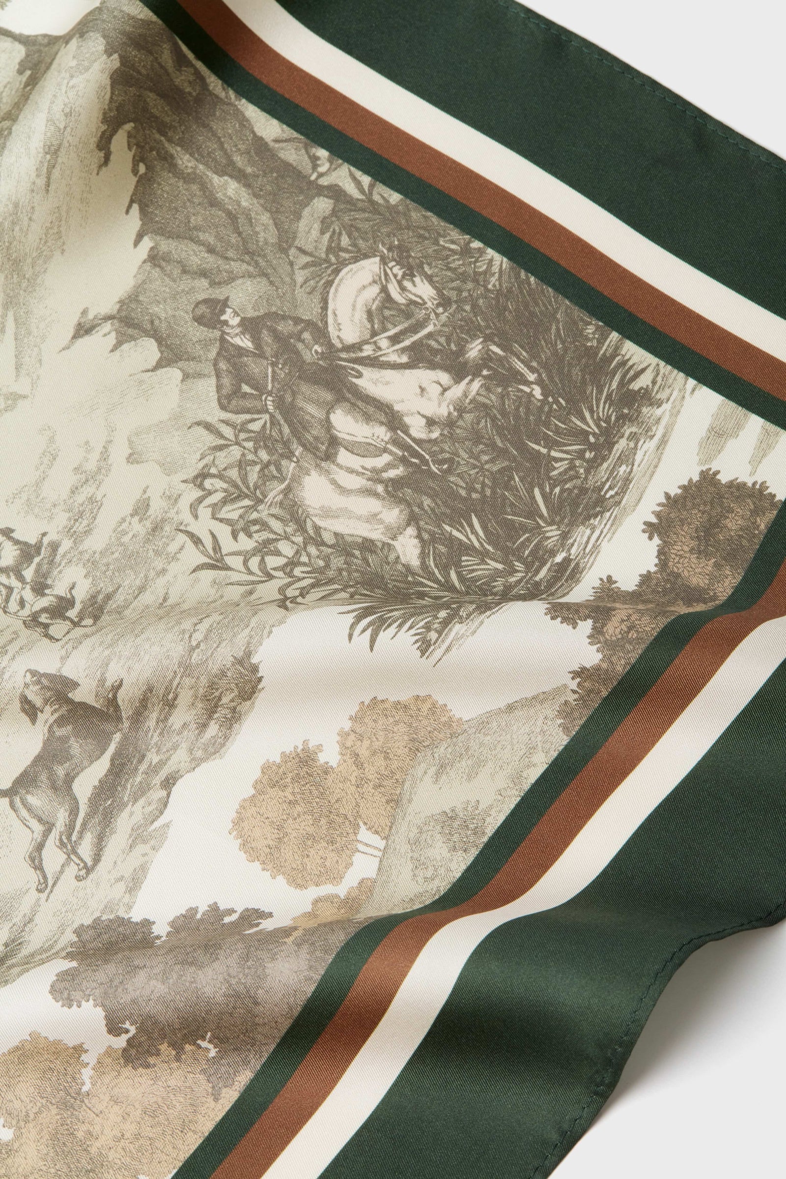 Foxhunt Toile Medium Silk Scarf