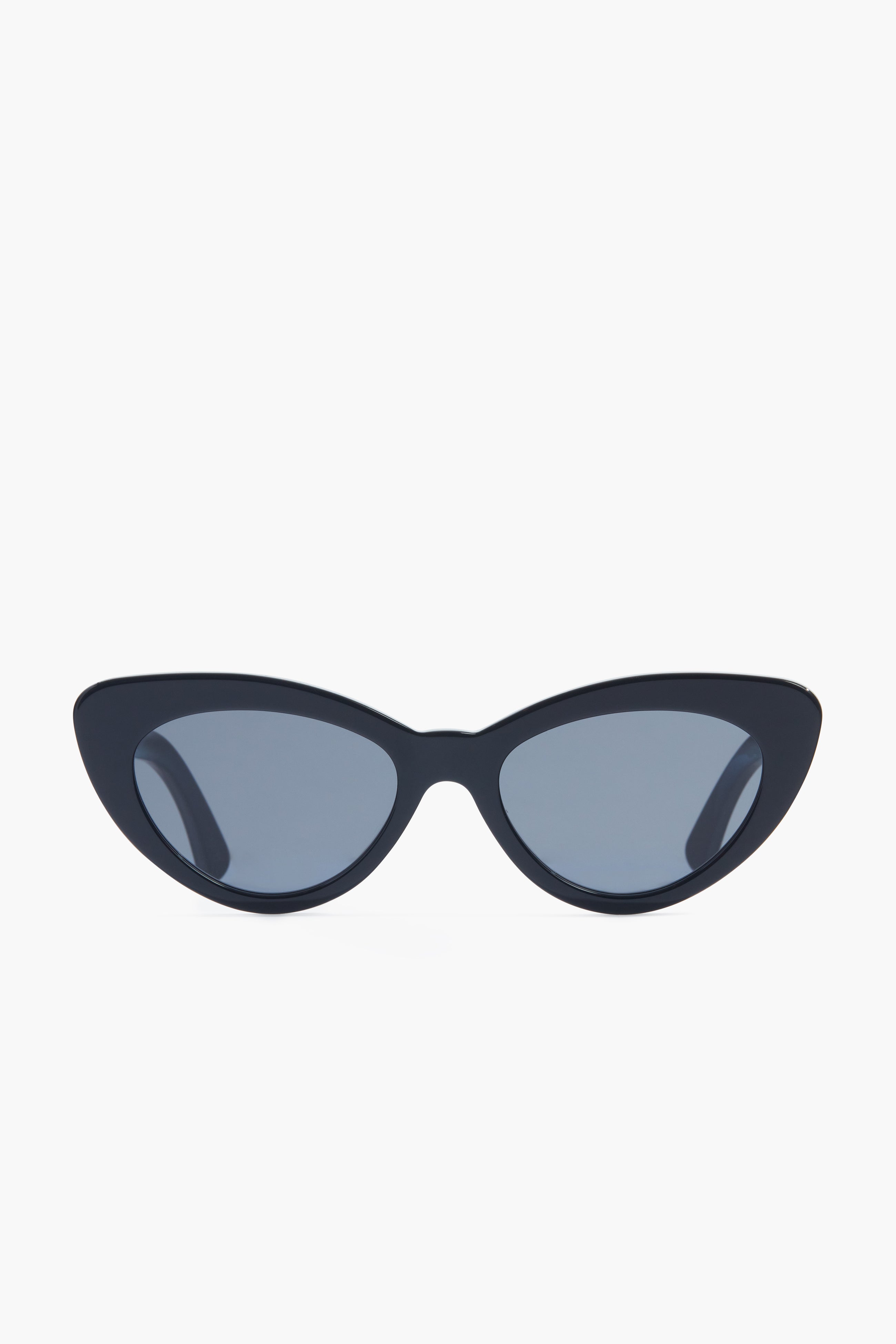 Illesteva black cat-eye sunglasses with dark tinted lenses, renowned for their stylish handmade eyewear.