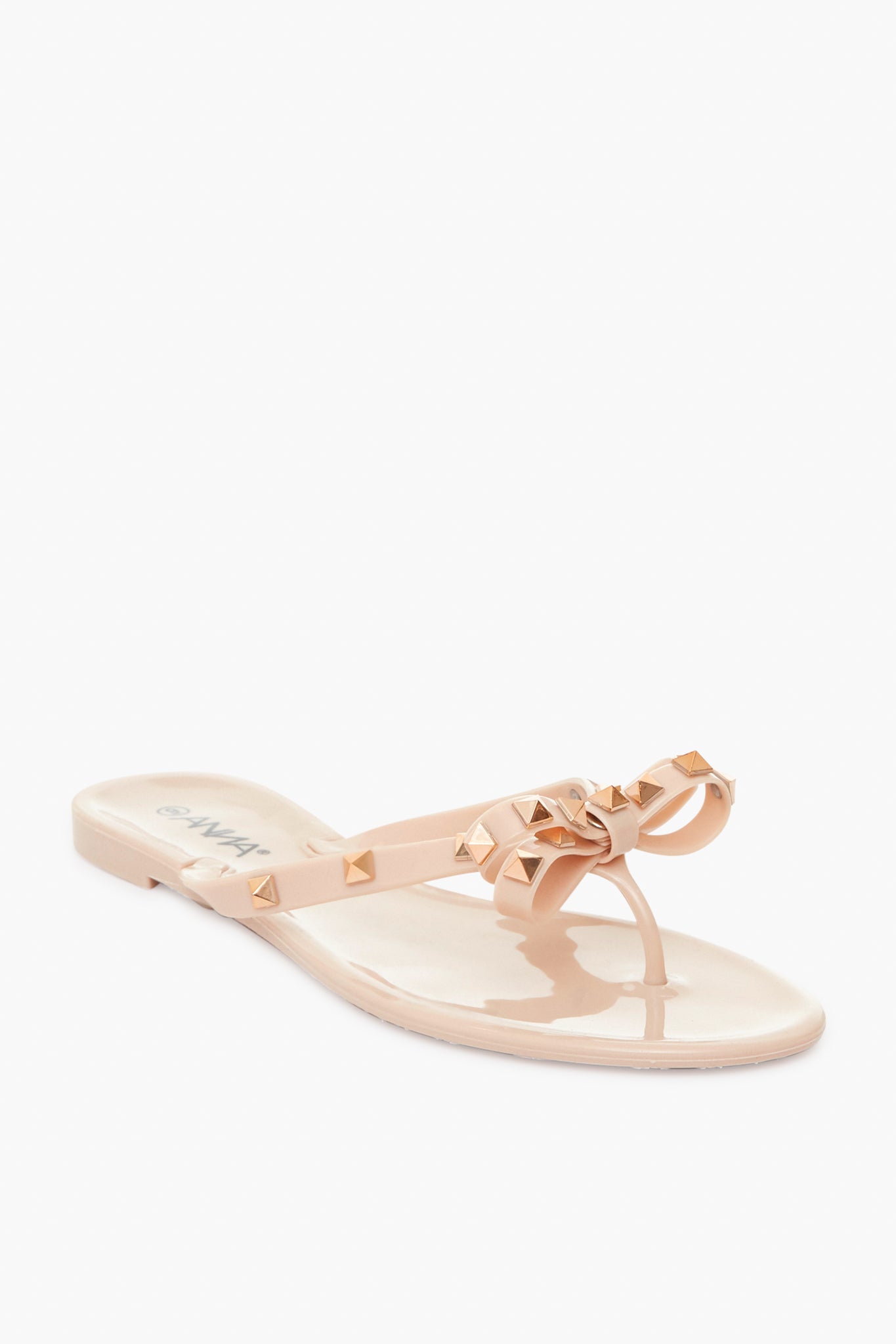 Wide Fit Studded Bow Jelly Flip Flop