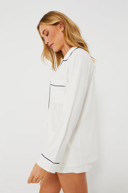 Ivory Gisele Long Sleeve Short PJ Set