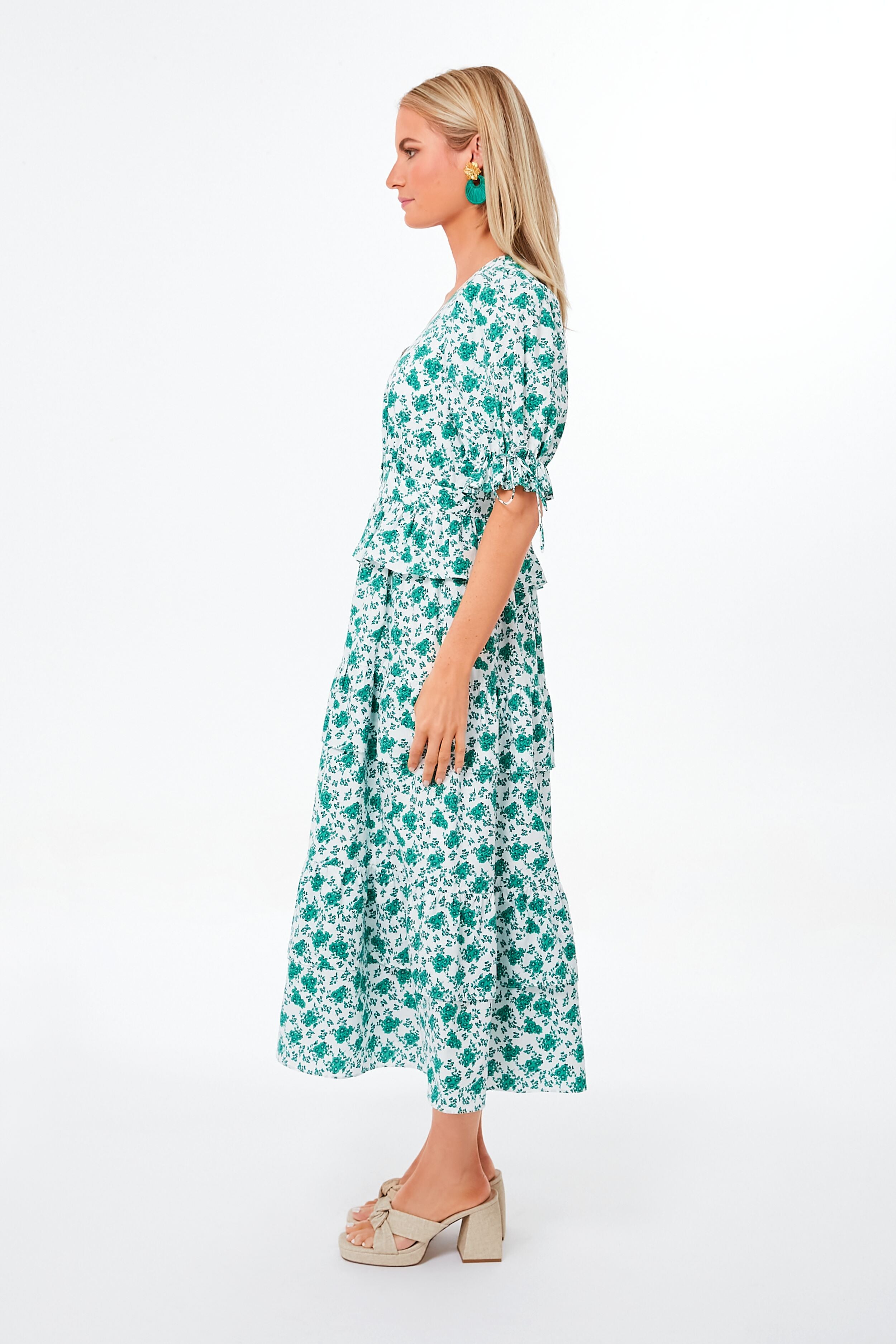 Green Floral Irenea Midi Dress | Hyacinth House