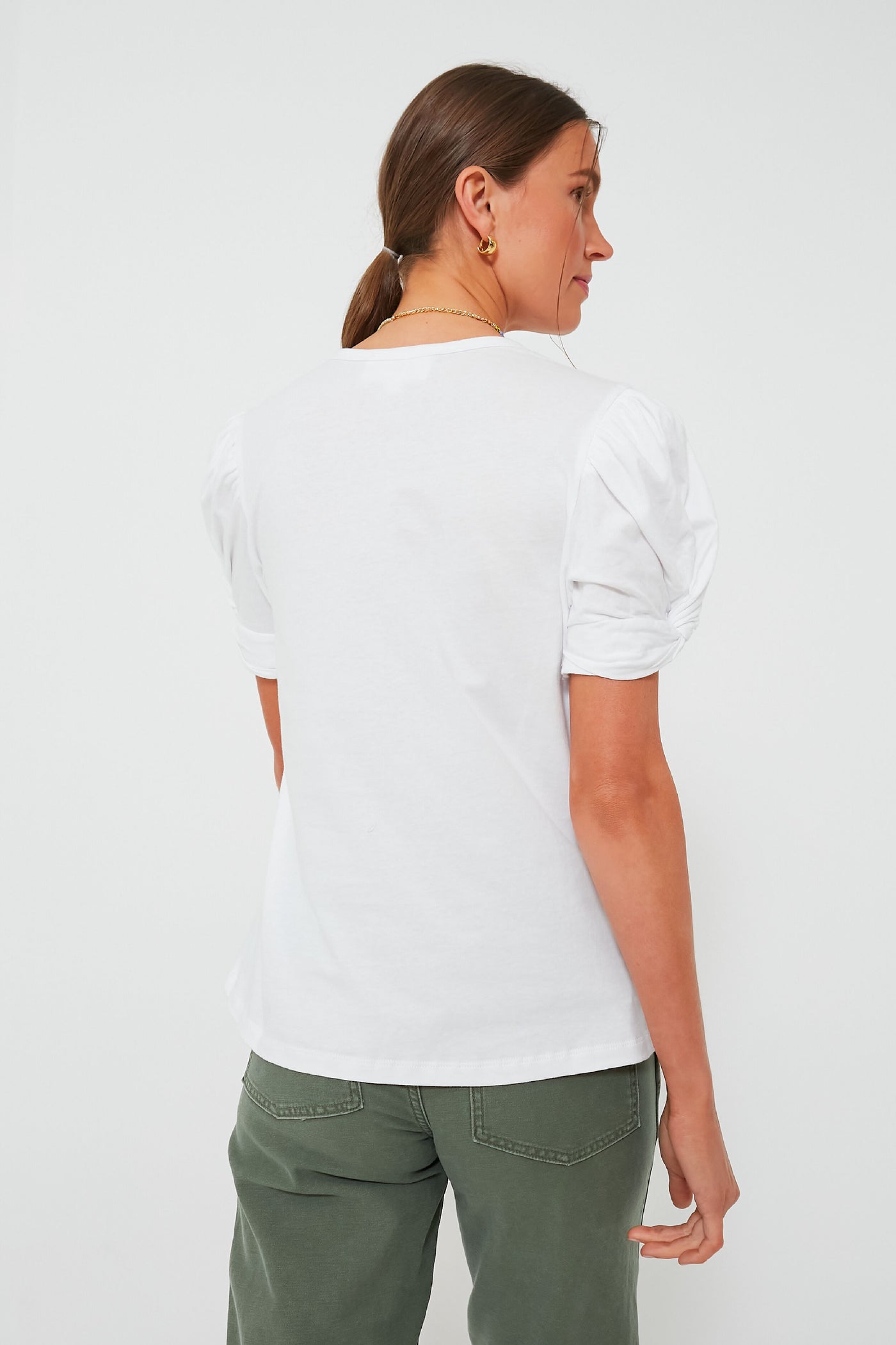 White Vesty Puff Short Sleeve Crewneck | Pomander Place White Vesty Puff Short Sleeve Crewneck | Pomander Place