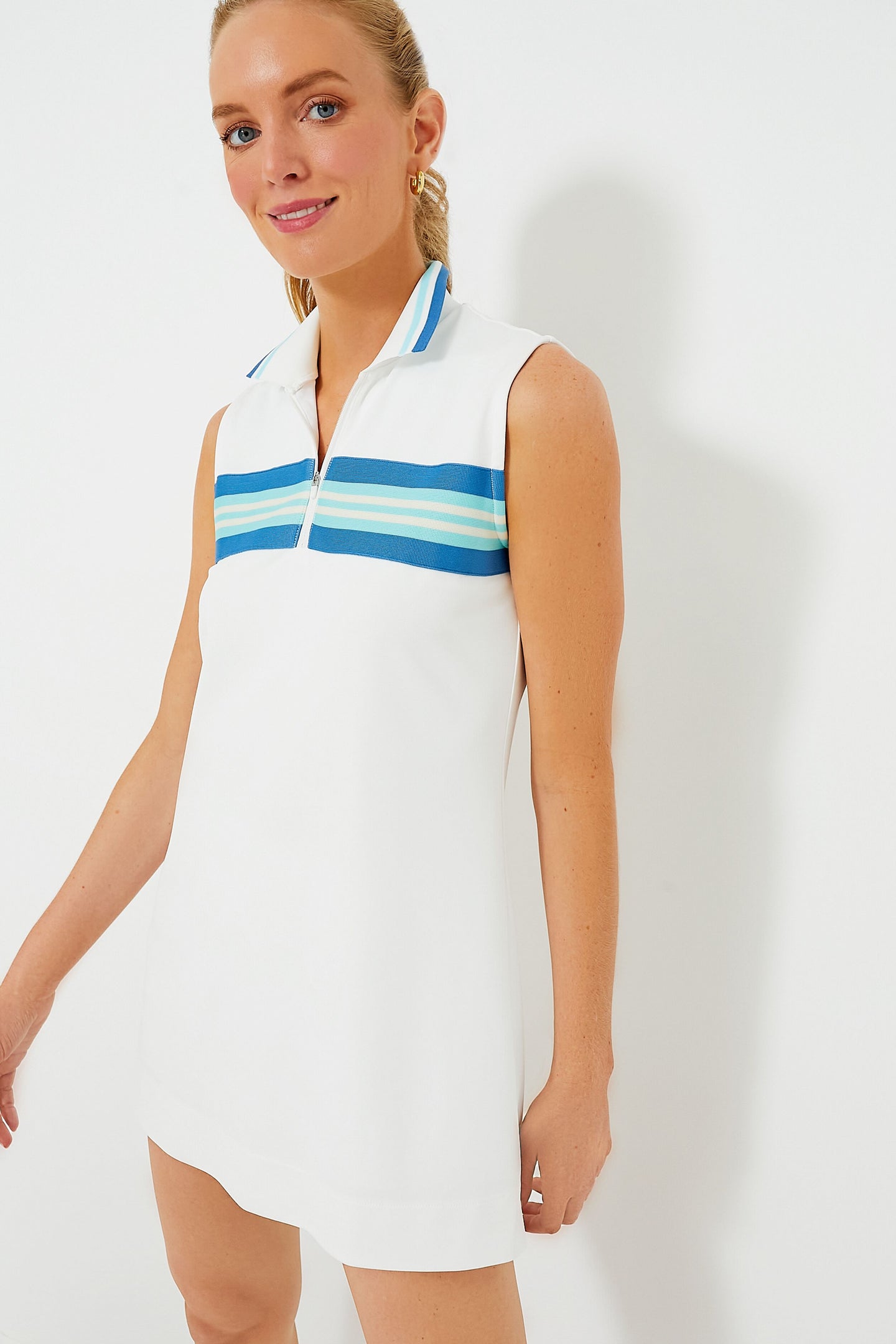 Lisbon Stripe Pique Cadwell Tennis Dress