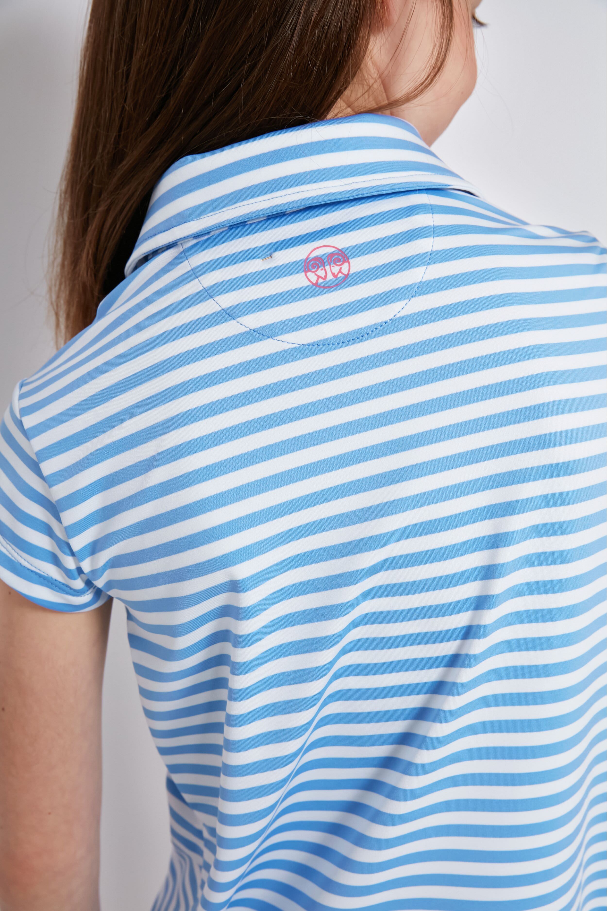 Periwinkle and White Girls Performance Polo Dress