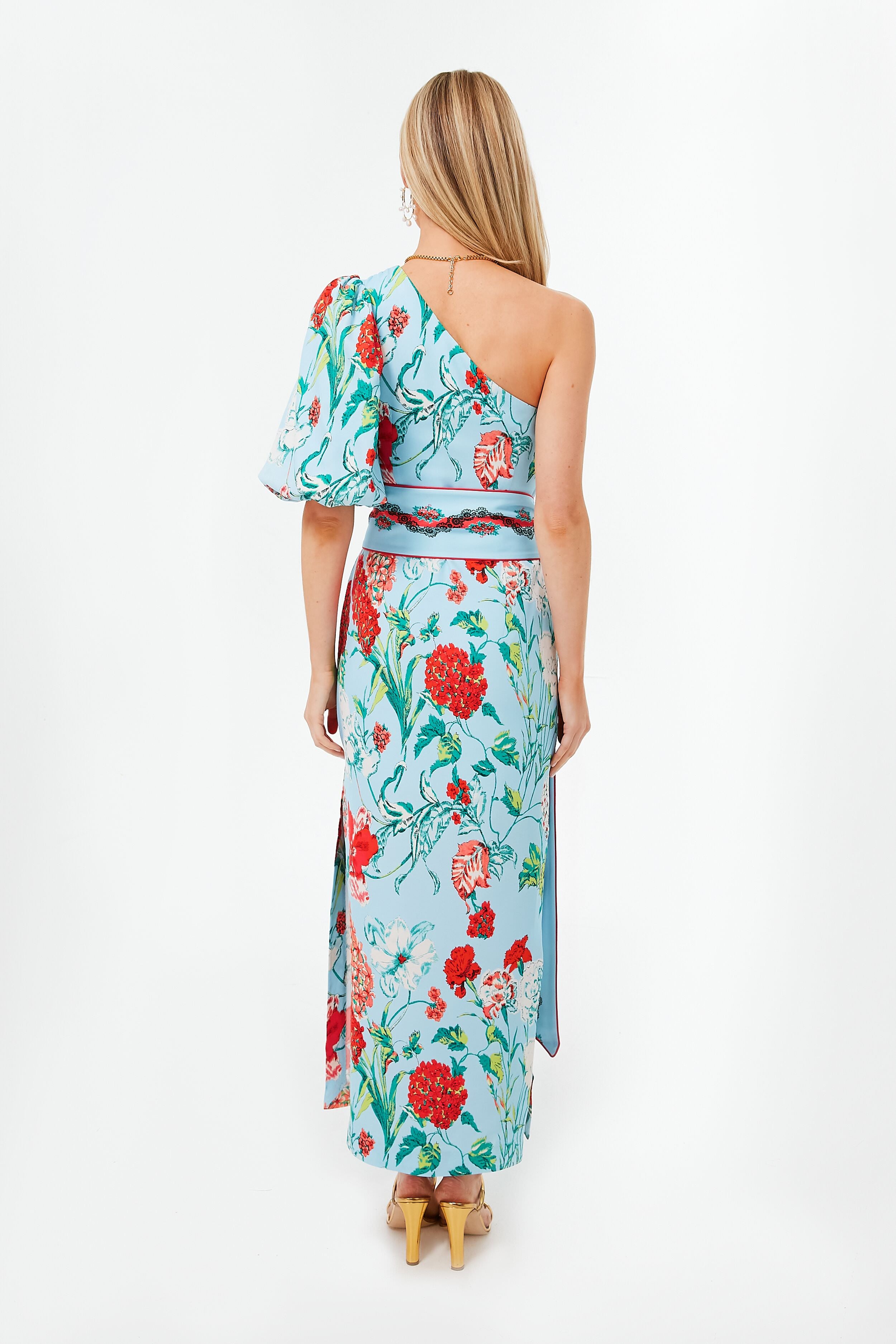 cara cara one shoulder dress Cara Cara Lucia One-Shoulder Sash-Tie Maxi Dress