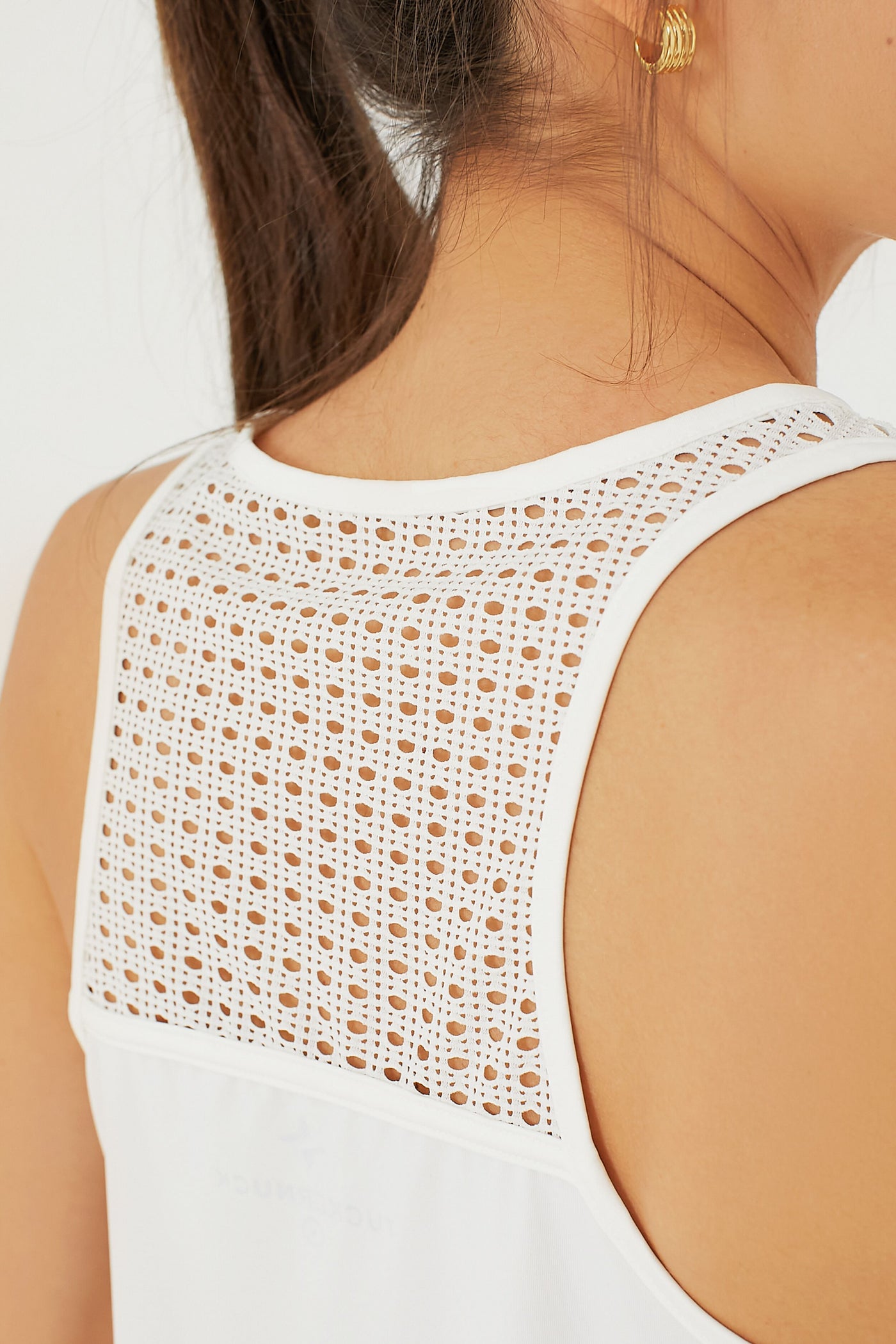 White Cane Performance Jersey Ellen Racerback Tank