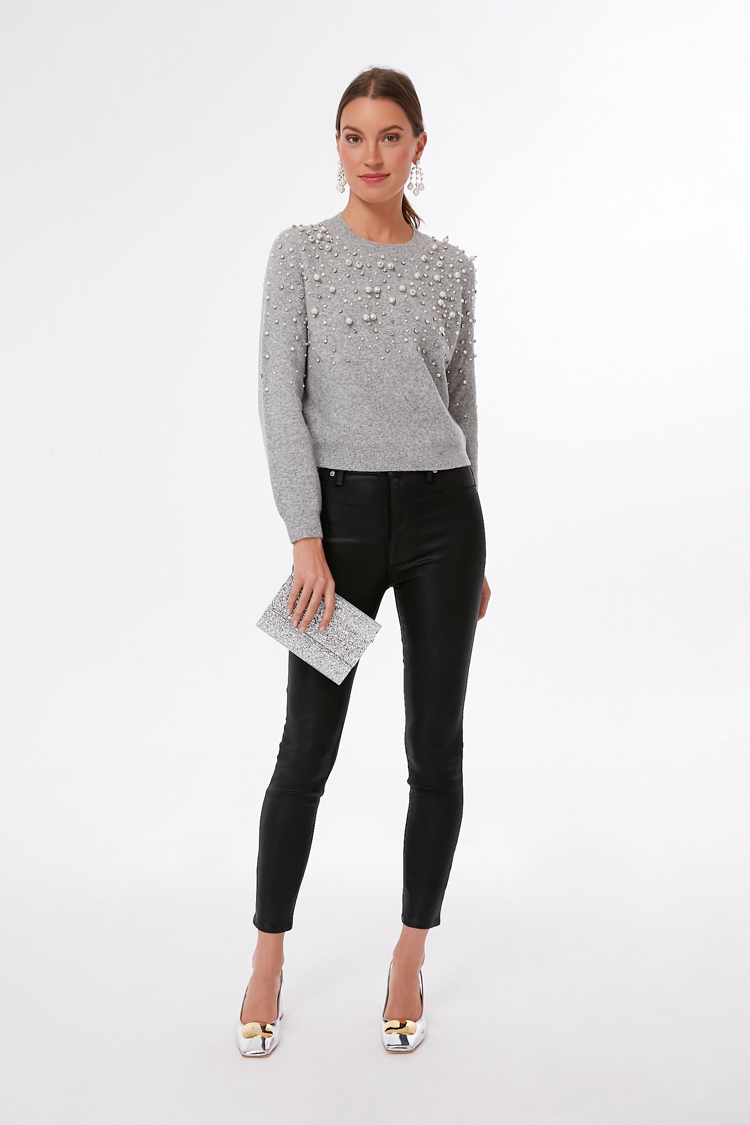 Pearl Rhinestone Embellished Sweater