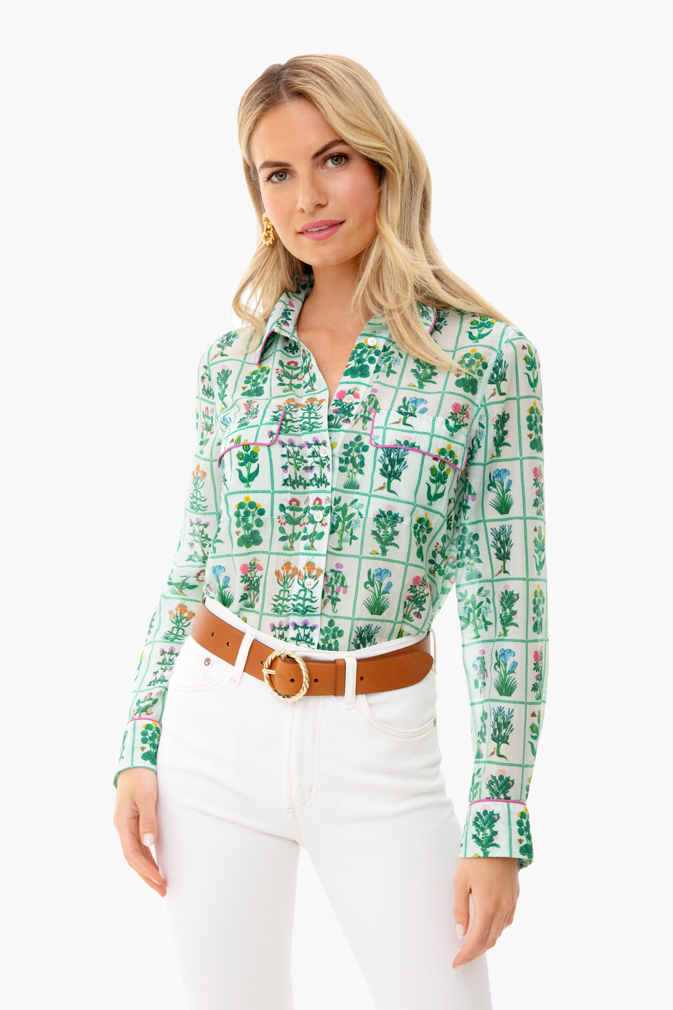 Cognac Leo Twisted Circle Buckle Belt