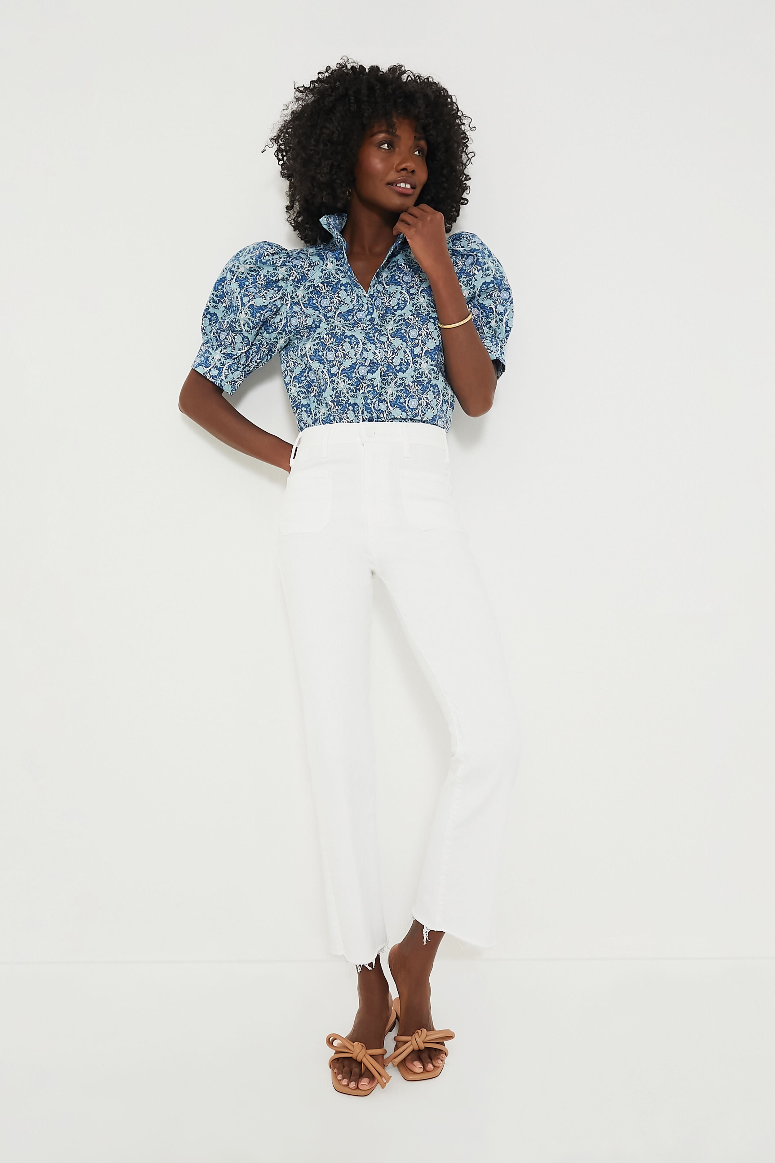 Exclusive White Ruffle Eyelet Top