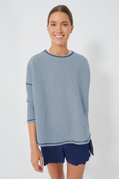 Reversible Heathered Blue Ally Swing Sweatshirt | Tnuck Sport