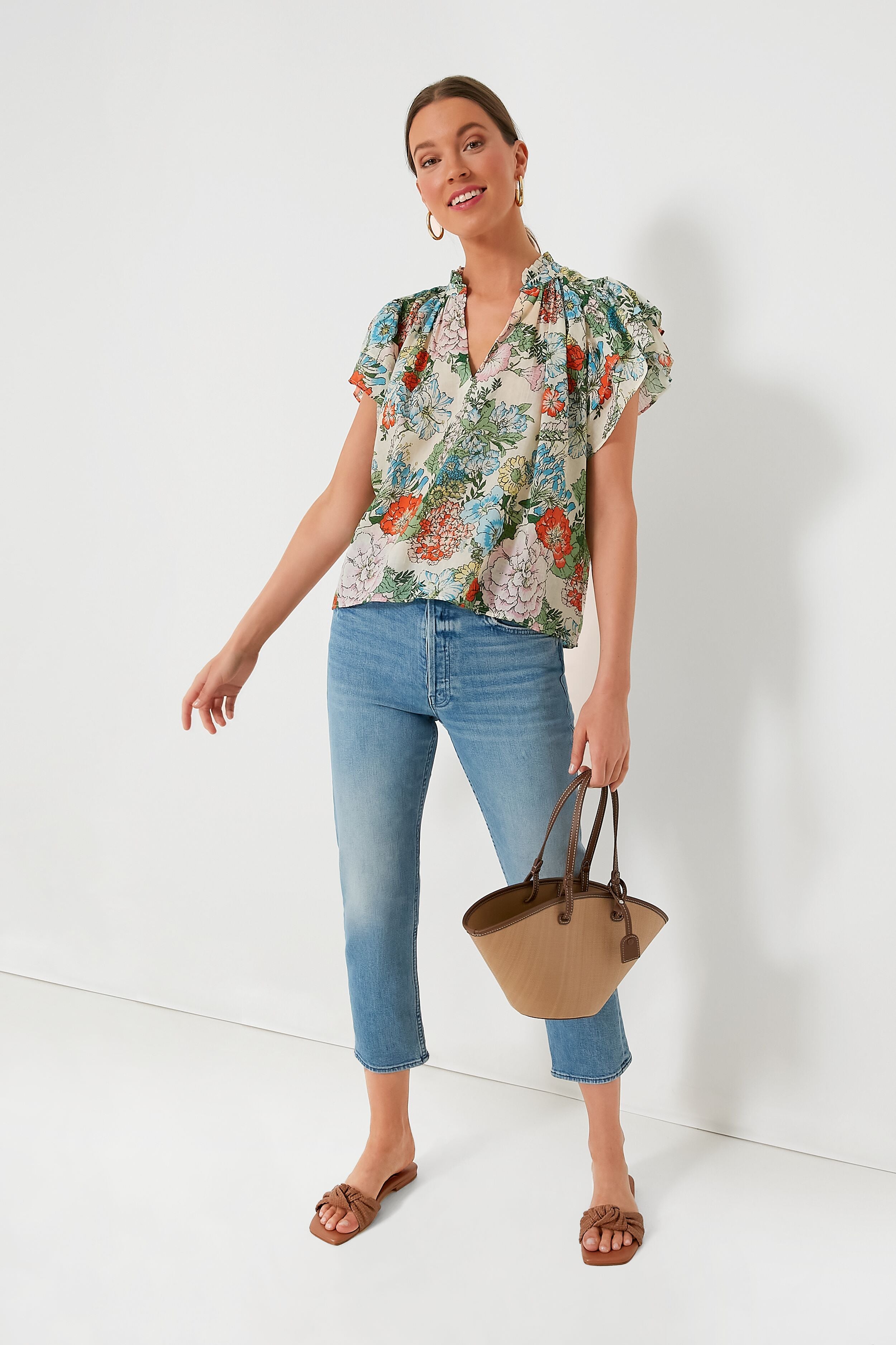 Birds of Paradis by Trovata Clover Flutter-Sleeve Blouse