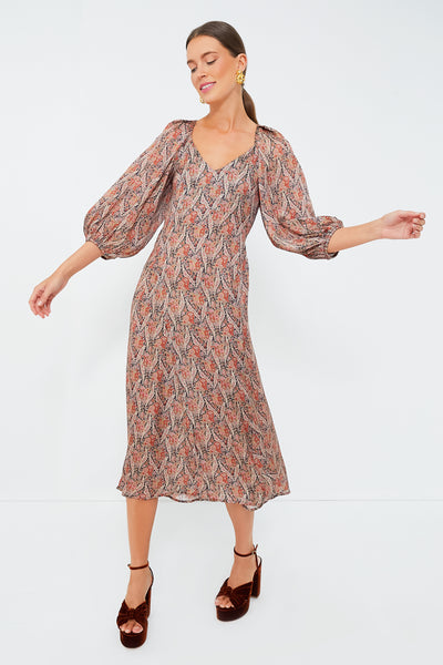 Ornate Paisley Smock Dress