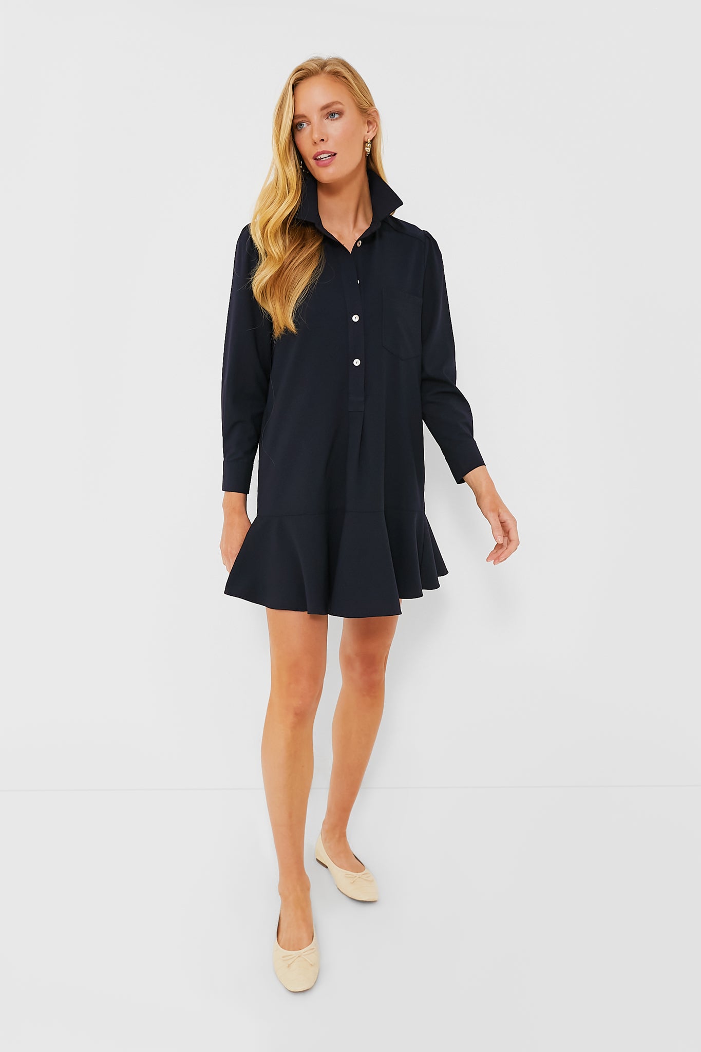 Navy Crepe Callahan Shirt Dress | Tuckernuck