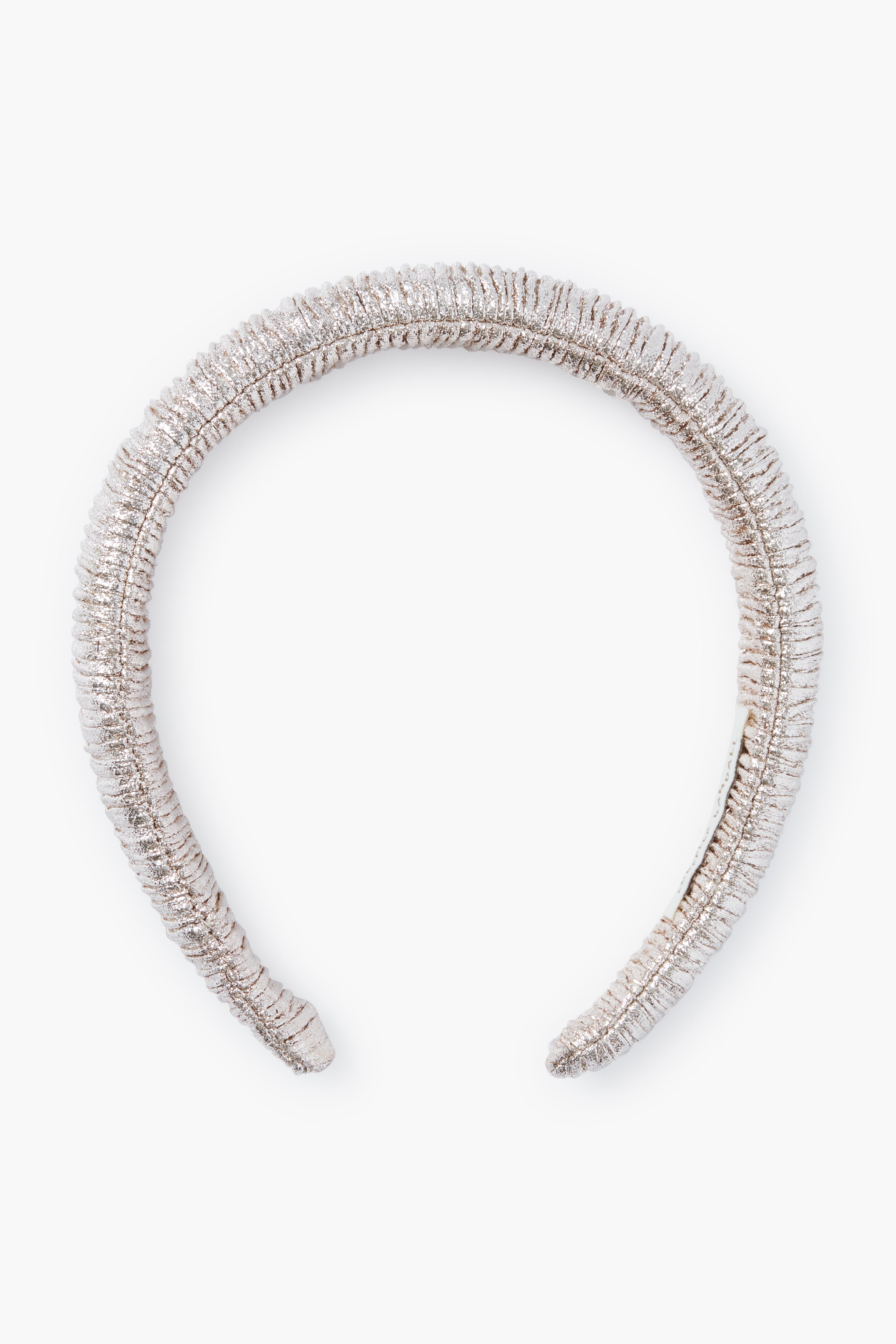 Champagne Shimmer Lame Marina Puffy Headband | Loeffler Randall display picture 1