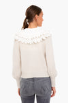 White Hazel Eyelet Long Sleeve Sweater