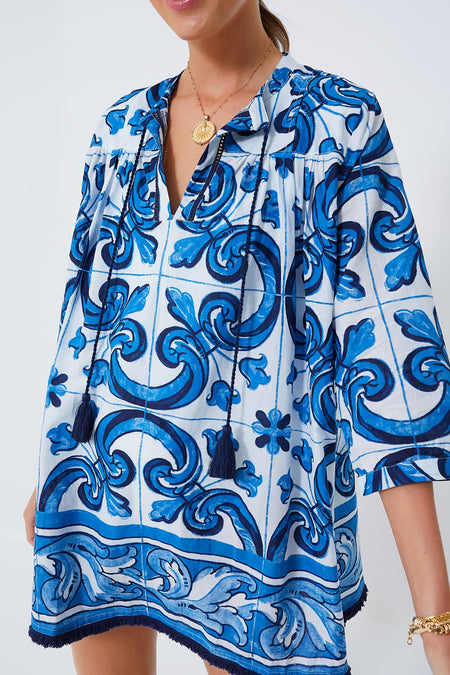 Capri Blue Majolica Tile Bondi Coverup